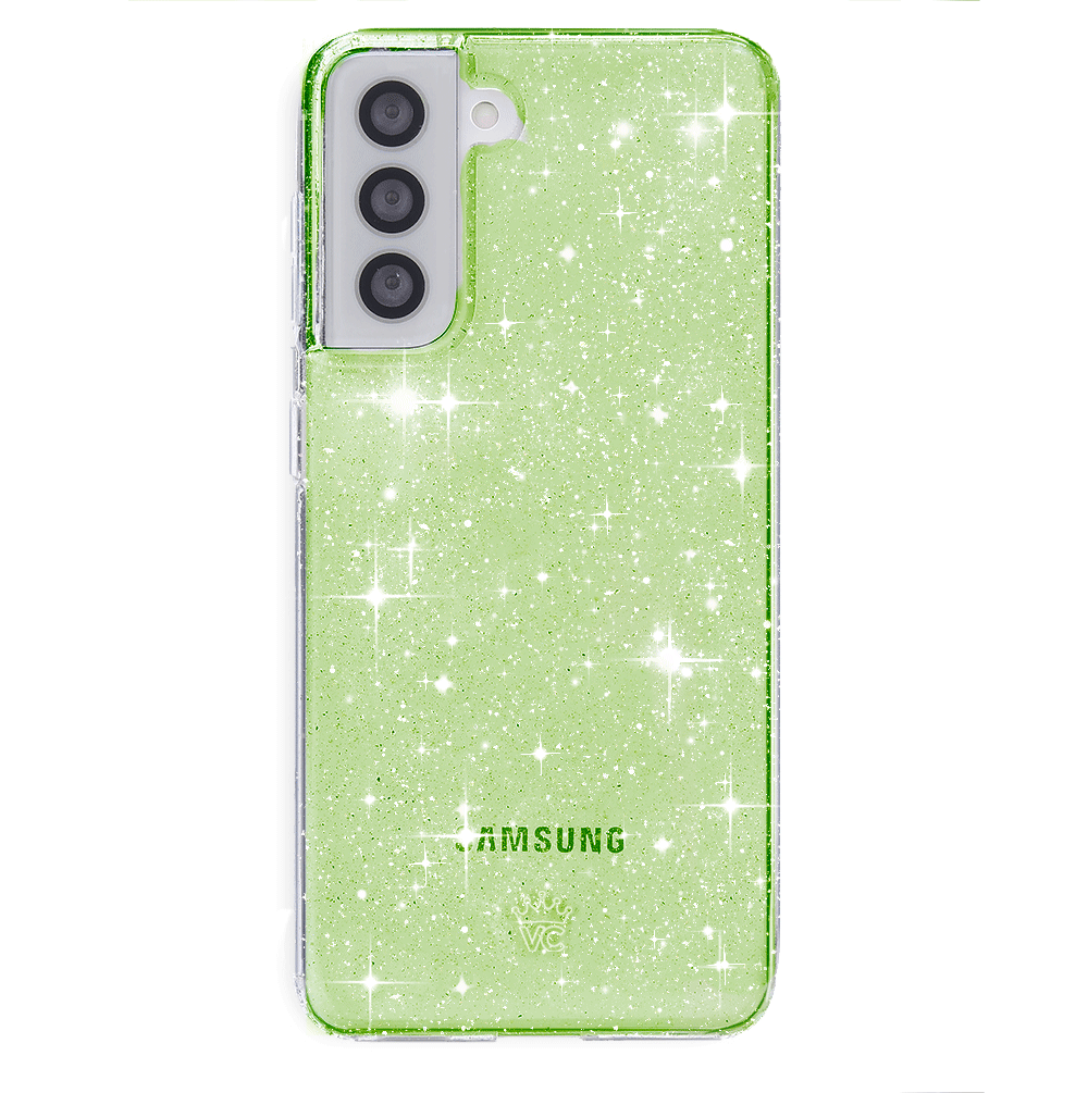 Samsung Galaxy Phone Case with Lime Stardust Design - Trendy Protective Cover for Everyday Use, Travel & Work