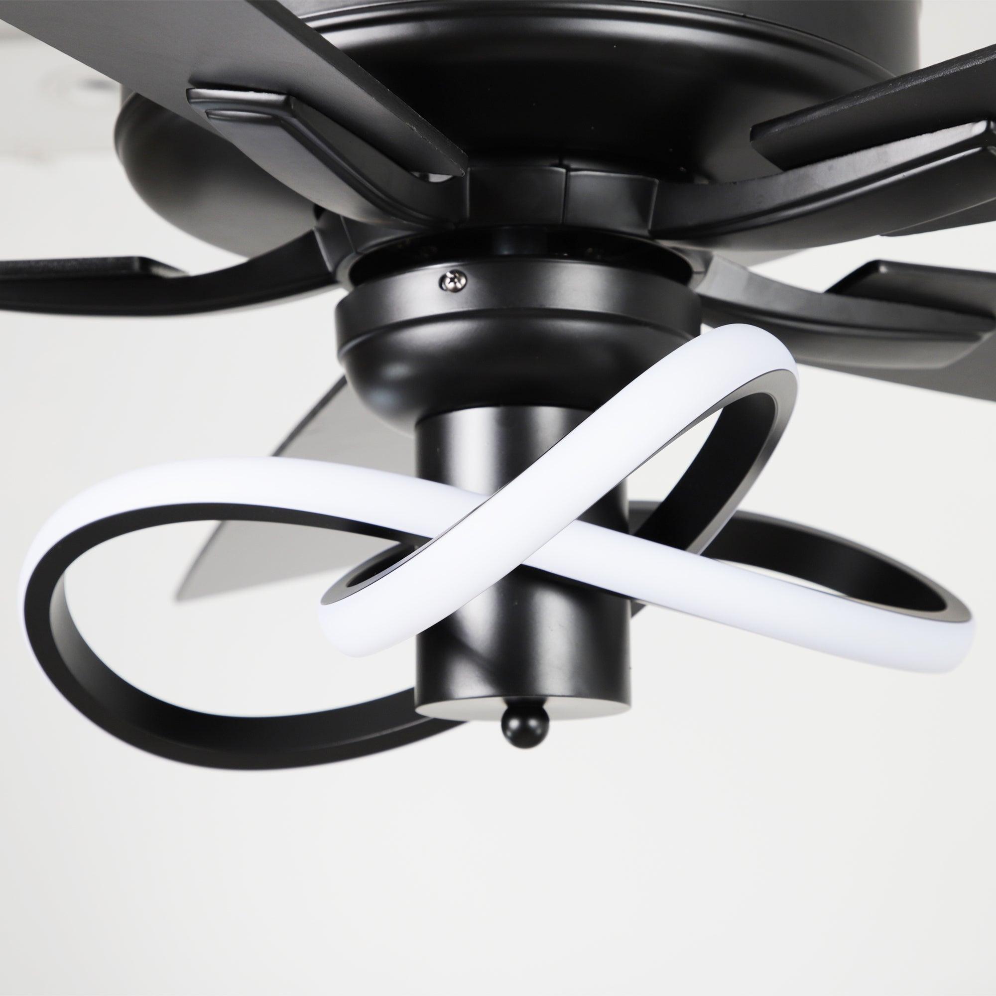 52 Inch Oregon DC Motor Modern Downrod Ceiling Fan with LED Light - Energy Efficient Quiet Operation for Living Room, Bedroom, and Office