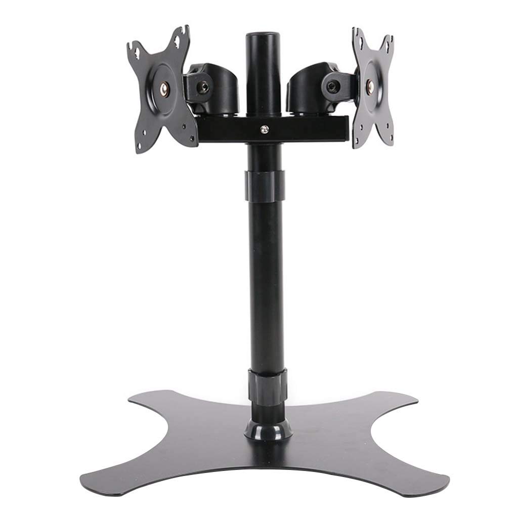 14-32 Inch Dual Monitor Stand with Rotating Base, Vertical Screen & Height Adjustment (25-44cm) - Ergonomic Standing Desk Solution for Home Office & Gaming Setup