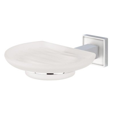 Cubis Plus Soap Dish - Satin Nickel Finish | Modern Bathroom Organizer for Showers & Sinks | Rust-Resistant Soap Holder for Home & Hotel Use