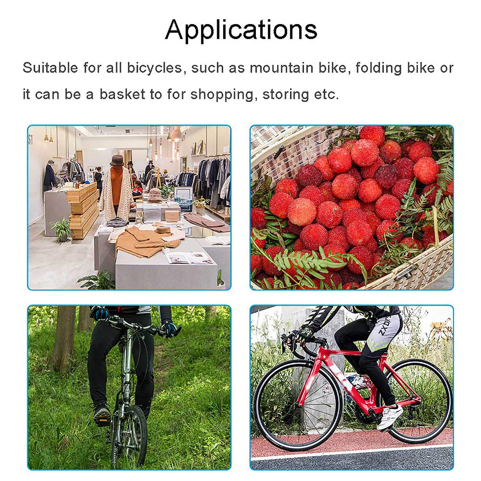 Eco-Friendly Wicker D-Shaped Bicycle Basket - Portable Front Bike Basket for Shopping, Groceries & Vegetables | Perfect for Mountain Bikes, Commuting & Farmers Market Trips