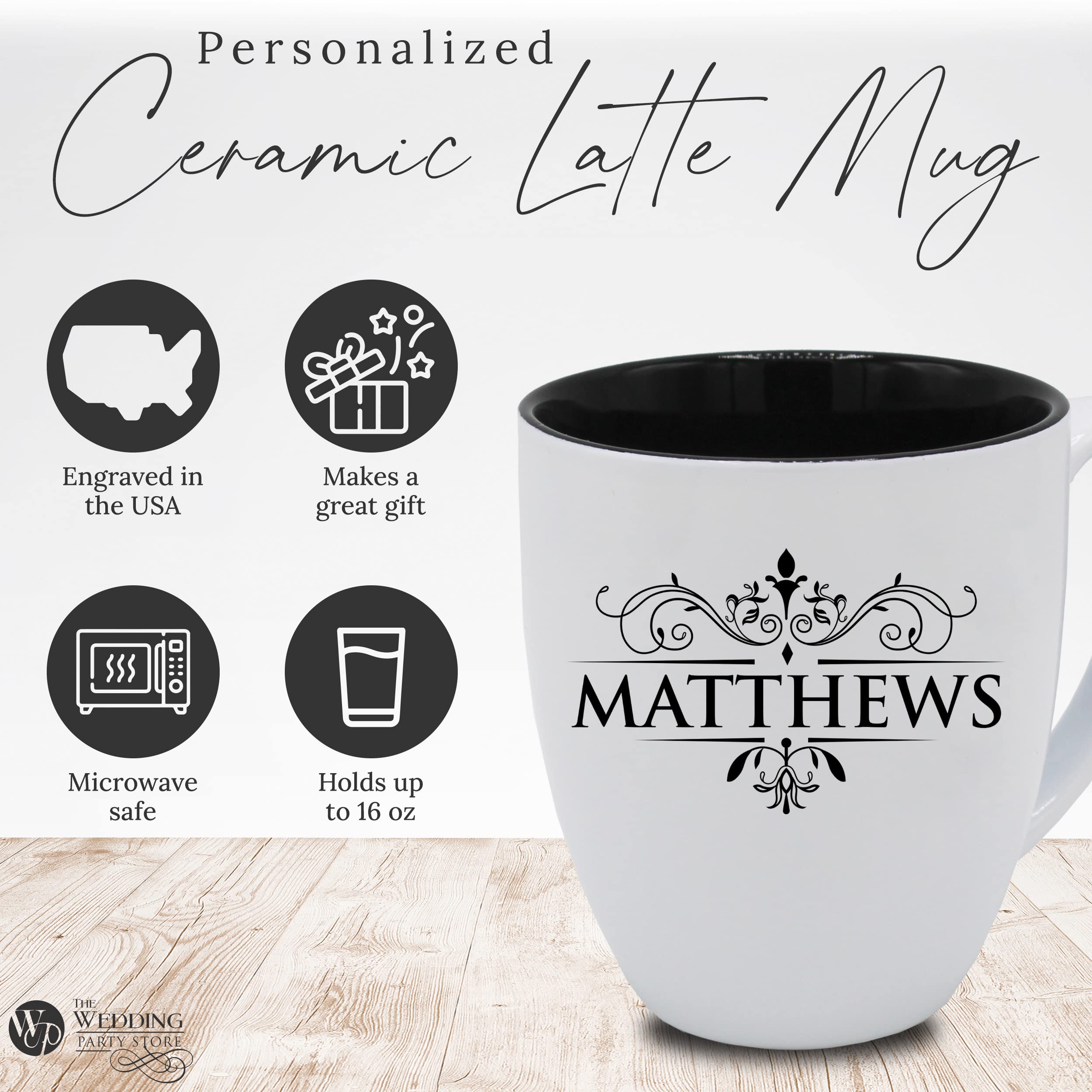 Personalized Engraved Coffee Latte Mug - Custom Tea Cup for Gifts, Office & Home Use (White) - Perfect for Coffee Lovers, Tea Drinkers & Corporate Gifts