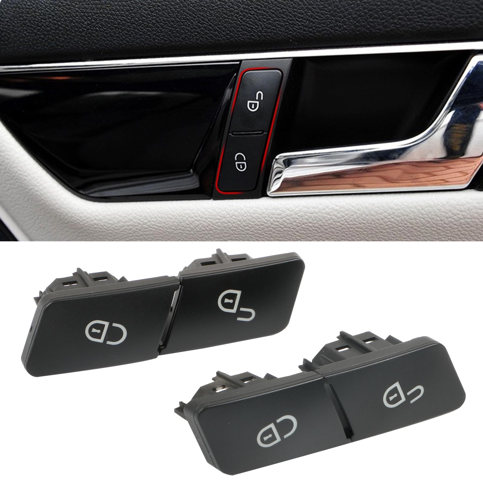 Mercedes Benz Door Lock Button Switch - Compatible with B-Class W246, C-Class W204, E-Class W212, ML W166, CLA W117, GLK X204, GL X166, CLS W218 (4PCS) - Perfect for Easy Car Door Locking/Unlocking & Vehicle Security Enhancement
