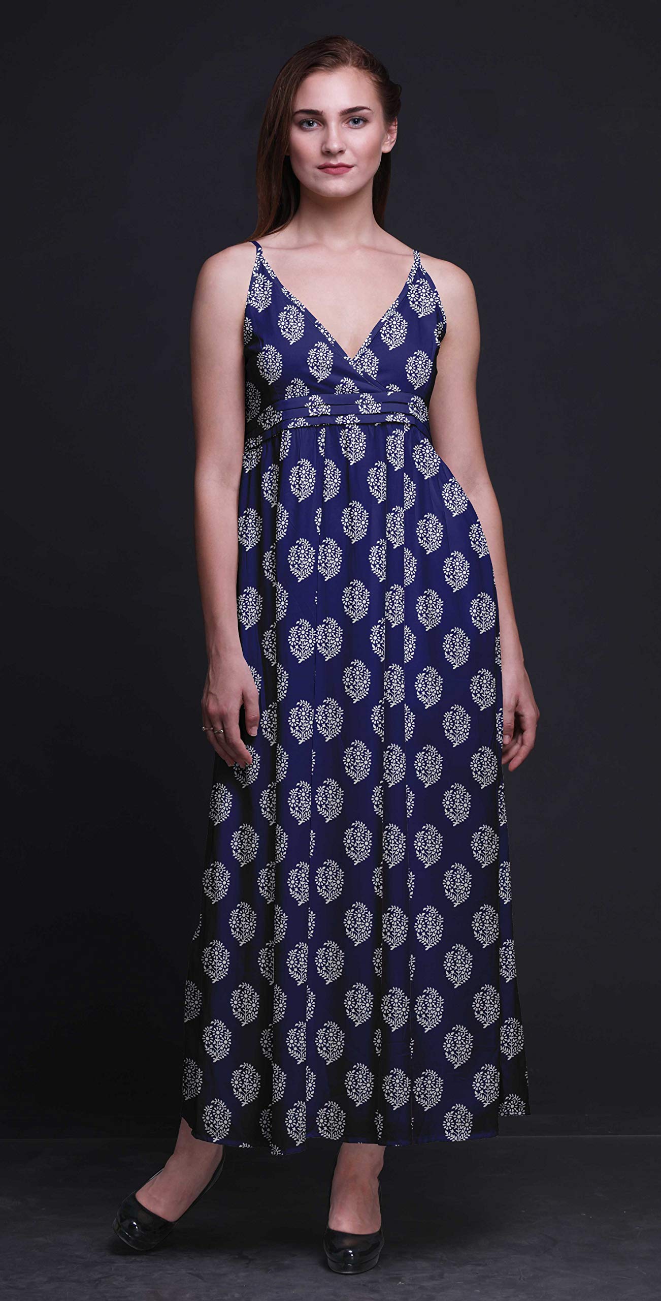 Bimba Women's Printed Sleeveless Bohemian Maxi Dress - Strappy Summer Beach Cover Up for Vacation, Pool Party & Tropical Getaway