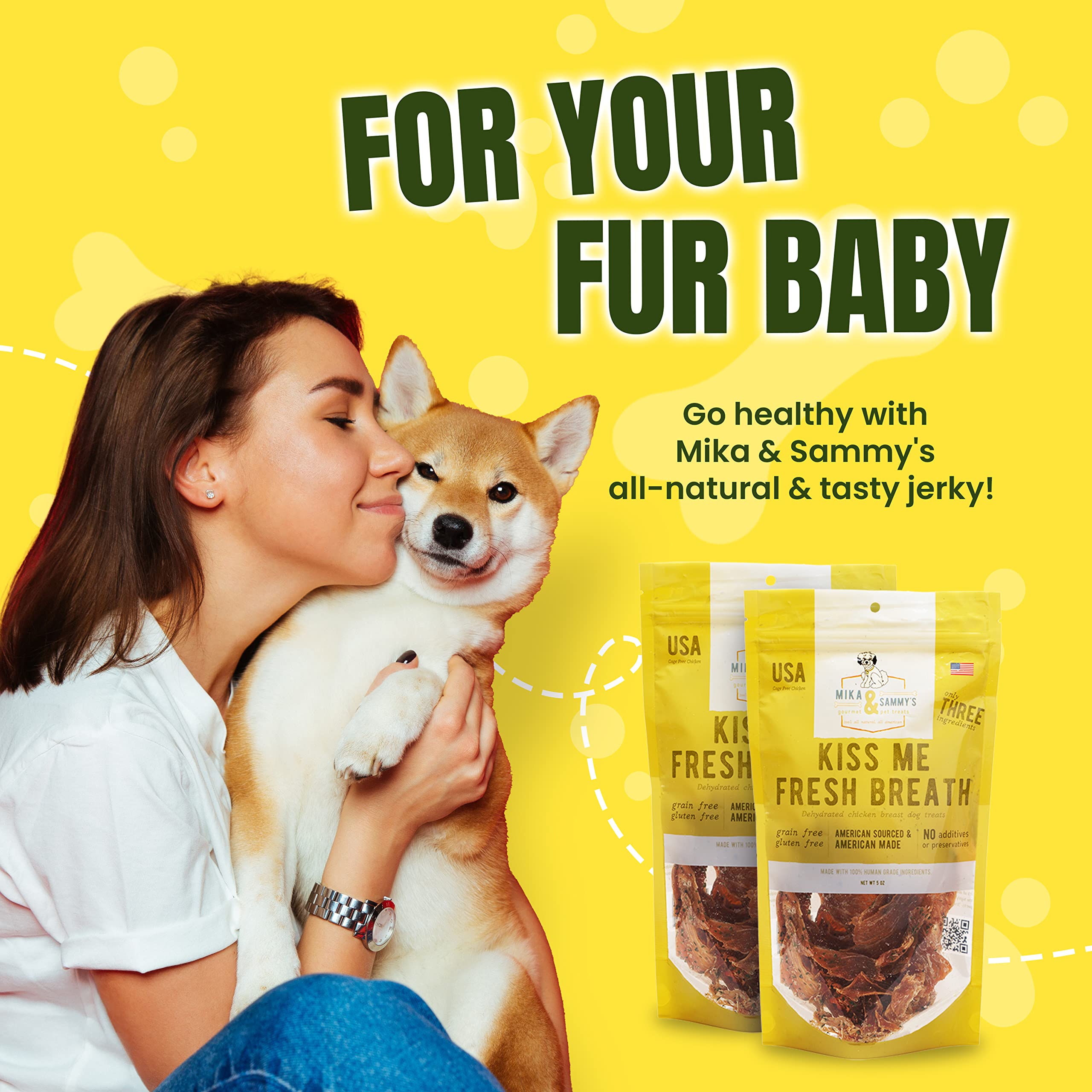 Premium Natural Chicken Jerky Dog Treats - Cage-Free, No Additives, Made in USA | Nutritious & Delicious Training Rewards for Small & Large Dogs | Freshens Breath - Perfect for Outdoor Adventures & Daily Snacking (12oz)