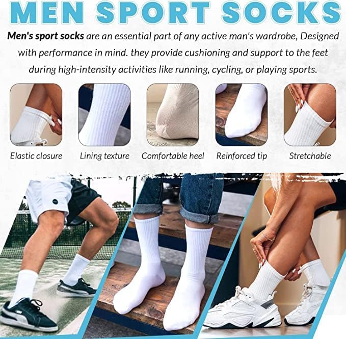 CHAAL® 3-Pack Men's Athletic Socks - Moisture-Wicking Cotton Workout Socks for Running, Hiking & Outdoor Sports - Breathable & Cushioned (UK 6-11) - Perfect for Gym, Travel & Everyday Wear