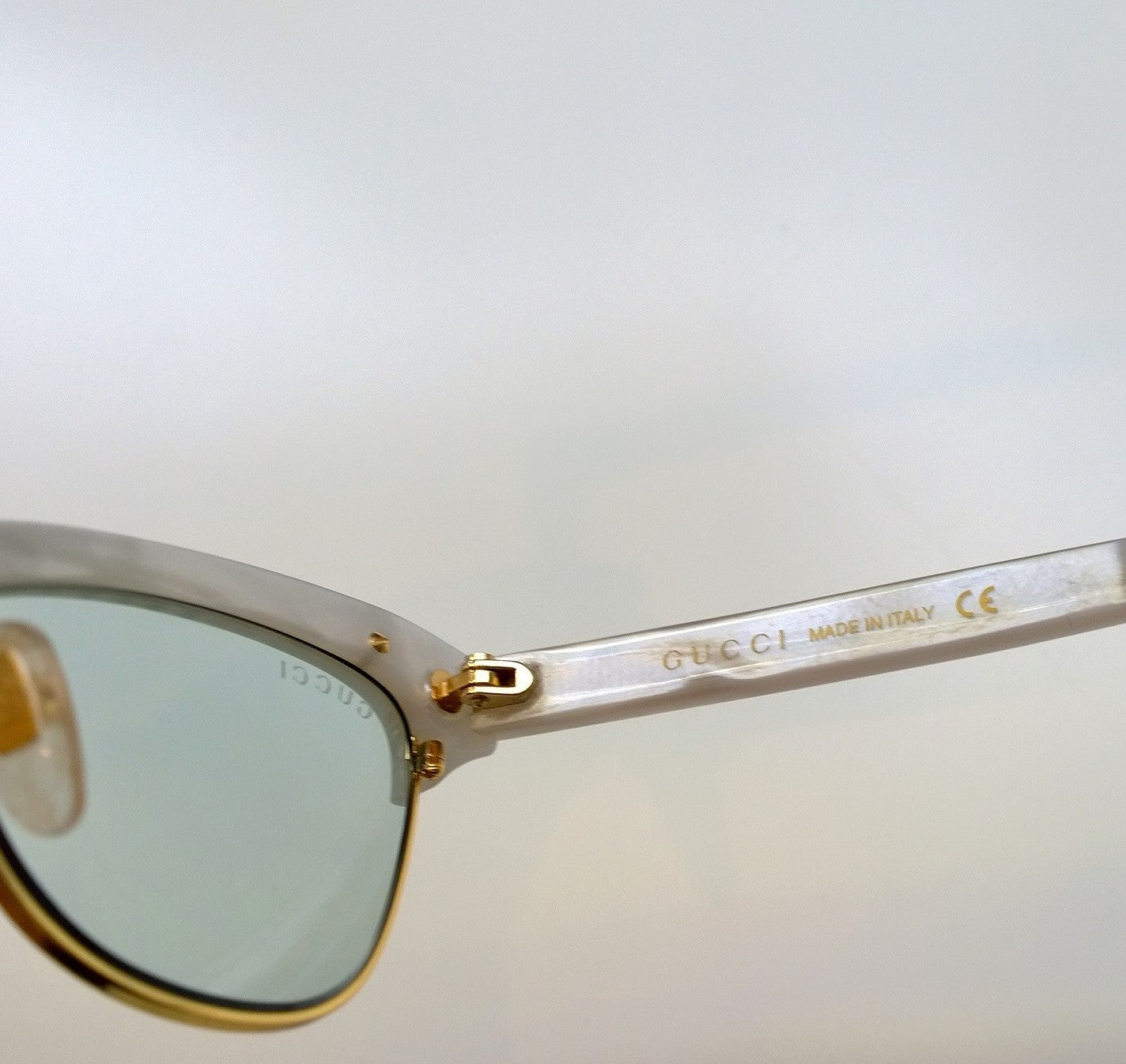 Gucci Mother of Pearl Rhinestone Sunglasses - Shell Pixie Style Designer Shades for Women | Perfect for Beach, Vacation & Summer Fashion Accessories