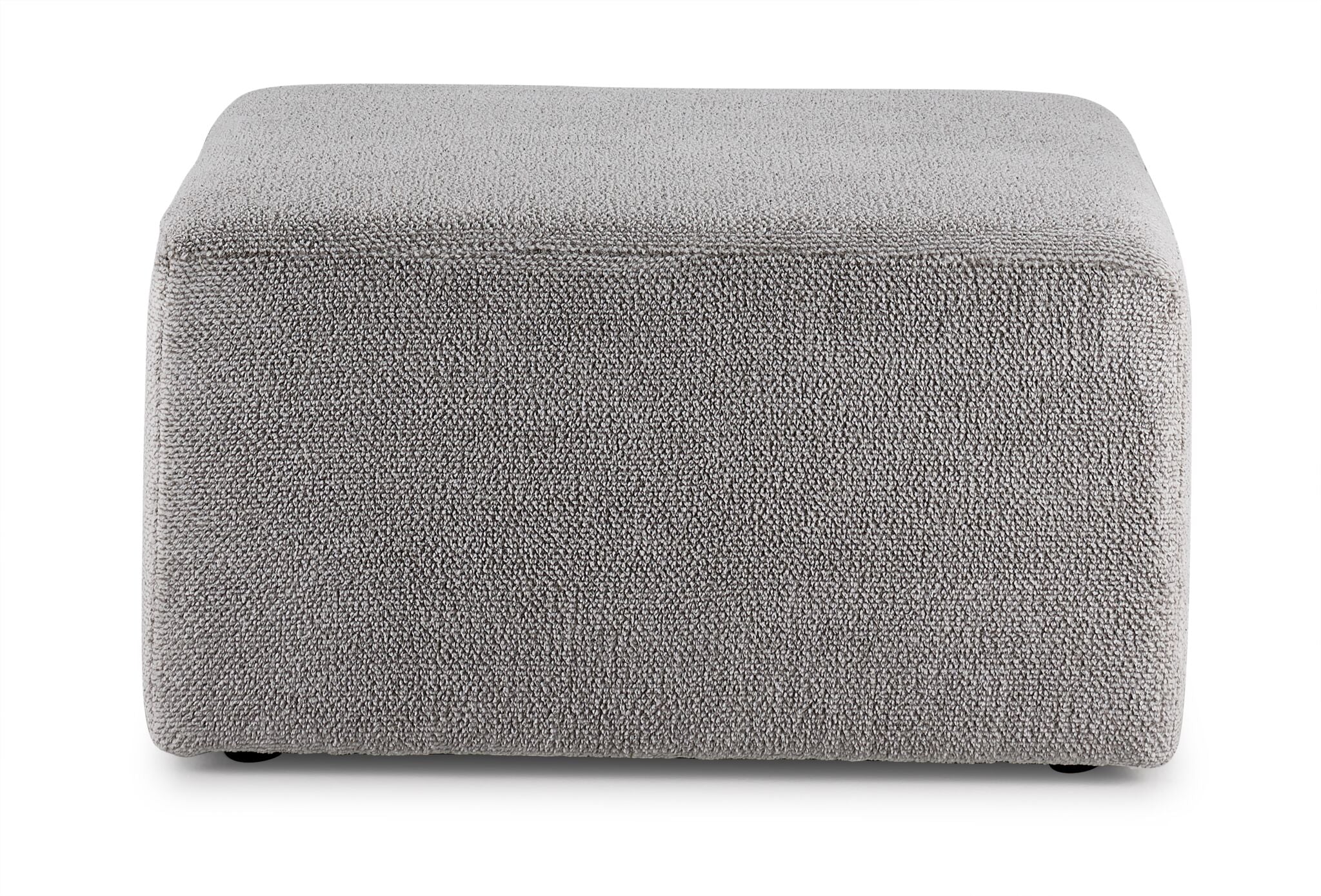 Celeste Square Ottoman Snoopy Grey - Modern Storage Footrest for Living Room, Bedroom & Office - Soft Grey Upholstered Cube Seat with Hidden Storage