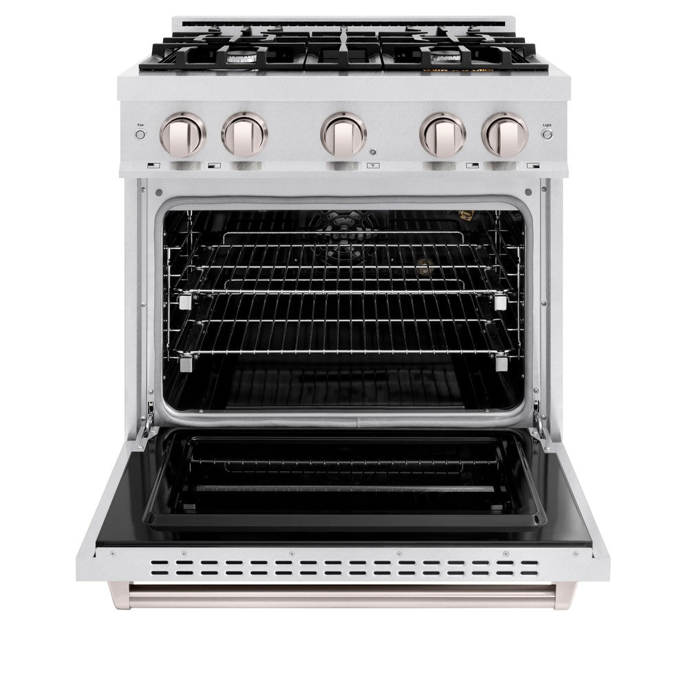 ZLINE 30 Inch 4.2 Cu. Ft. Classic Gas Range with 4 Burner Cooktop & Convection Gas Oven - Satin Stainless Steel (CGRS 30) | Professional Kitchen Appliance for Home Chefs & Cooking Enthusiasts