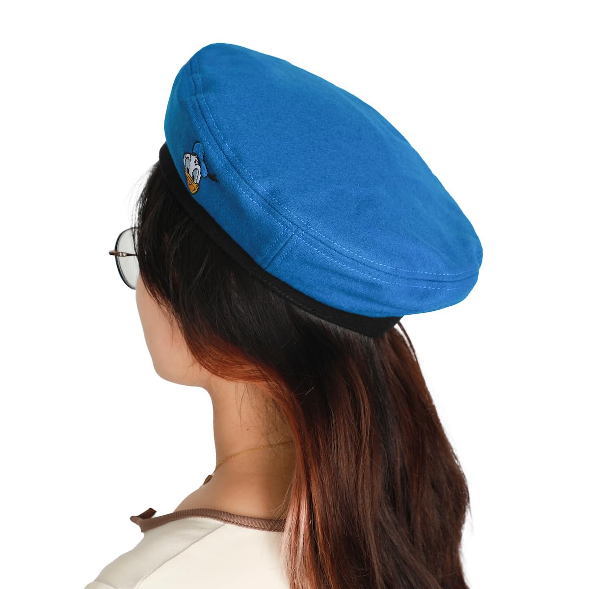 Disney Donald Duck-Inspired Blue Beret Hat - Vintage Cartoon Character Fashion Accessory for Cosplay, Costume Parties & Disney Theme Park Visits