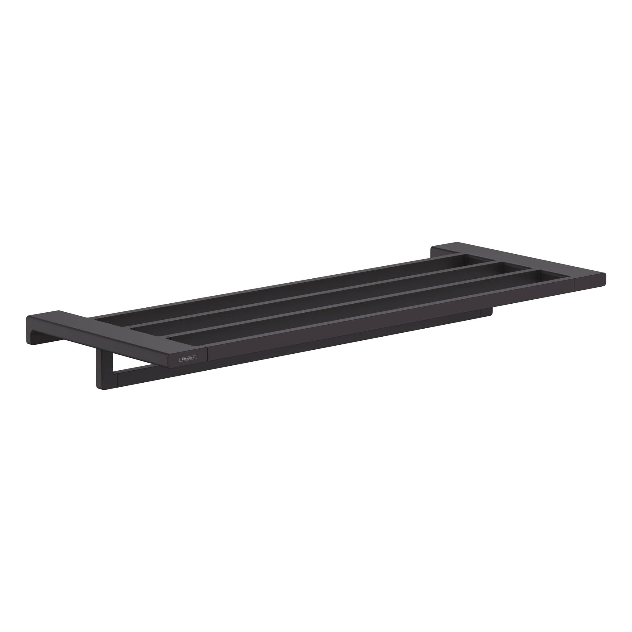 Hansgrohe 26-Inch Matte Black Towel Rack with Holder - Premium Bathroom Accessory for Modern Homes (Model 41751670) | Perfect for Bathrooms, Spas, and Luxury Hotels