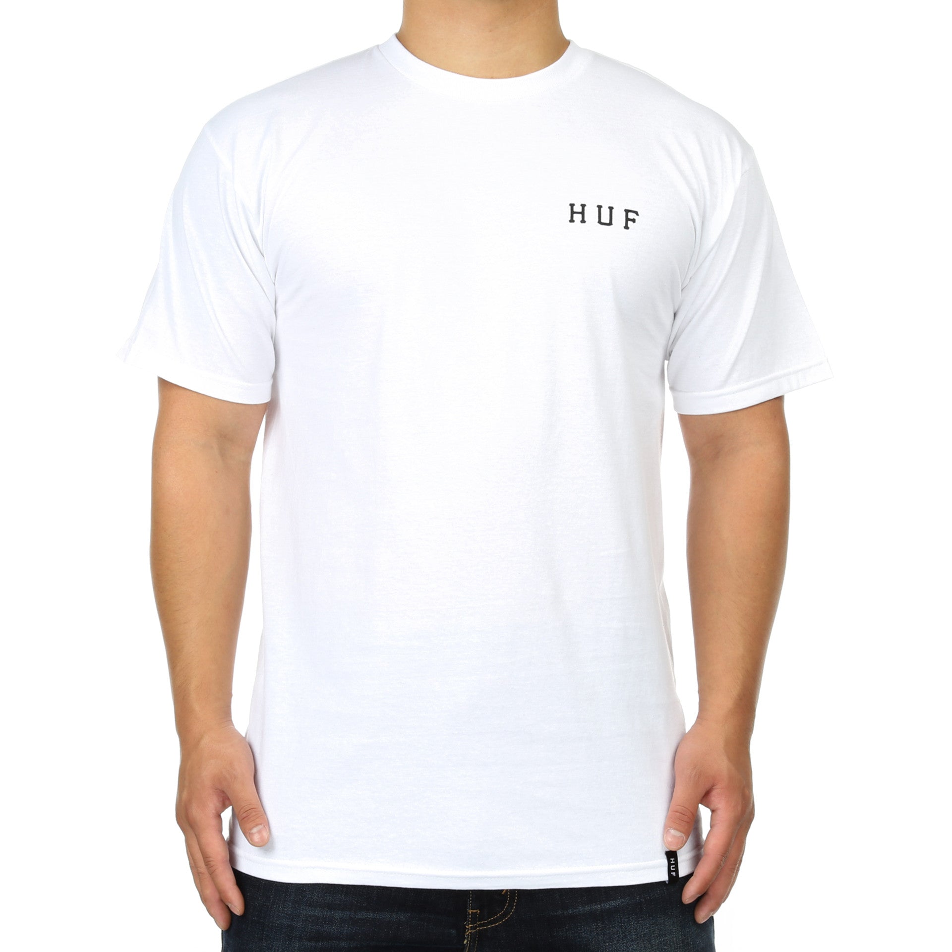 Huf Serpent Classic H Graphic T-Shirt for Men - White Cotton Tee for Casual Wear & Street Style