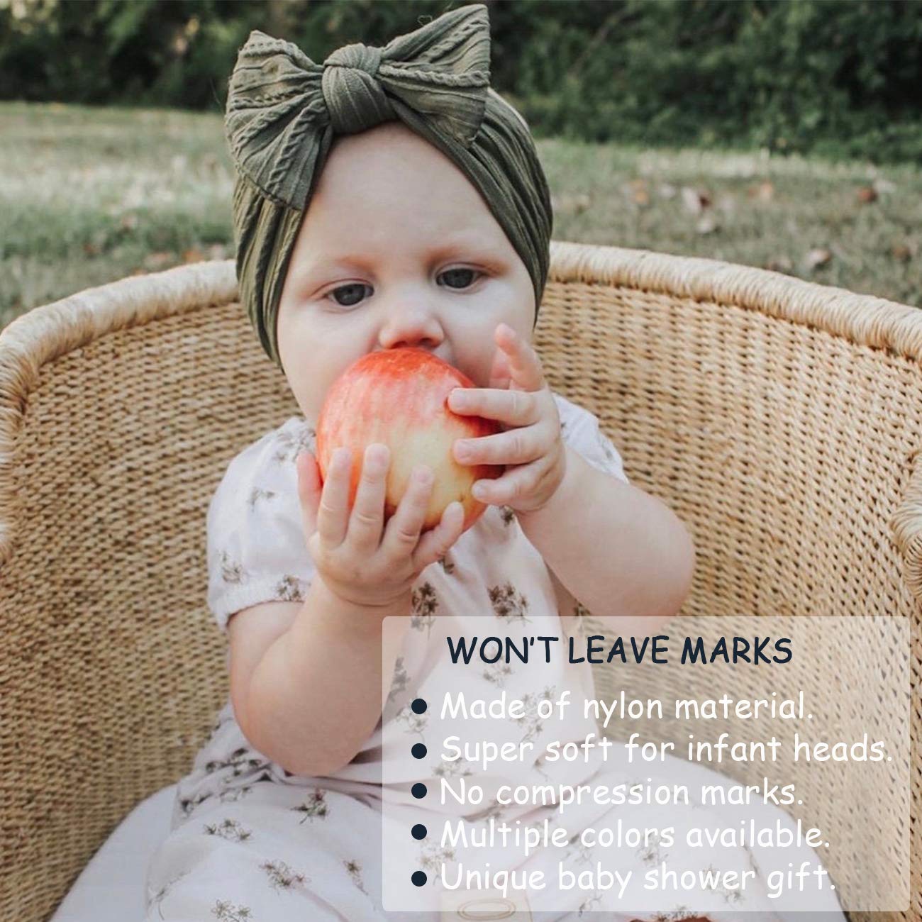 Makone 8PCS Baby Headbands Set - Soft Nylon Hair Bows & Headwraps for Newborn, Infant & Toddler Girls (0-3, 0-6, 6-12 Months) - Perfect for Photoshoots, Birthday Parties & Everyday Outfits