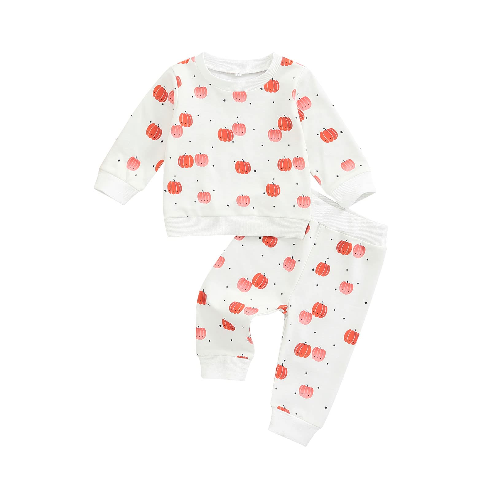 Adorable Halloween Outfit for Baby Boys & Girls - Pumpkin Long Sleeve Sweatshirt & Casual Pants Set | Newborn & Toddler Fall Winter Clothes | Perfect for Trick-or-Treating, Photo Shoots & Seasonal Celebrations