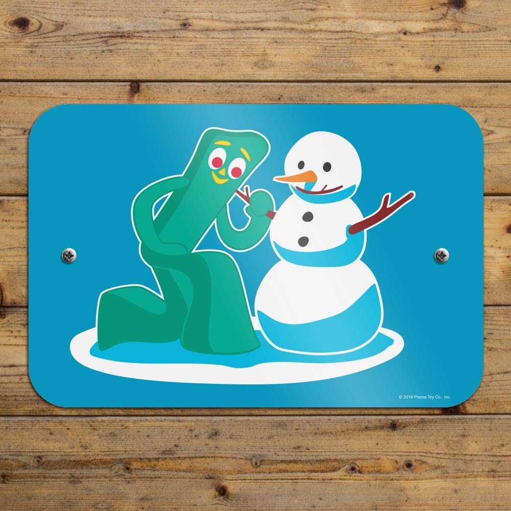 GRAPHICS & MORE Gumby Making A Snowman Sign - Fun Office & Home Decor for Christmas, Winter Holidays & Business Gifts