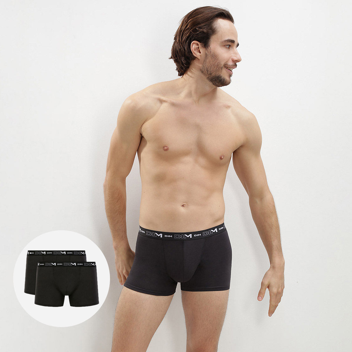 2 Pack Men's Black Stretch Cotton Boxer Briefs - Soft & Breathable Underwear for Everyday Comfort & Active Wear
