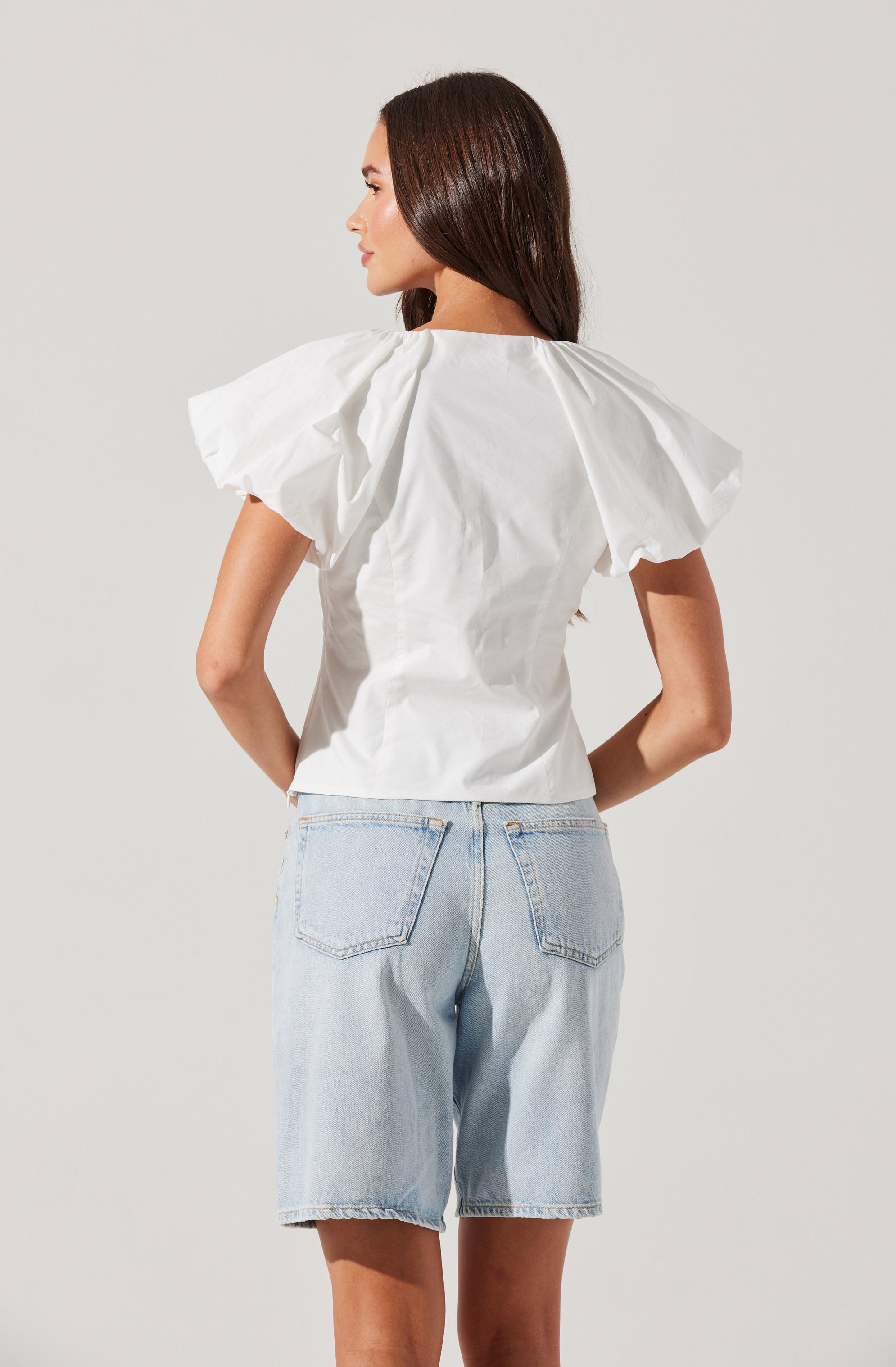 Aine Women's Poplin Puff Sleeve Blouse - Elegant Casual Top for Spring Summer | Perfect for Office, Date Night & Outdoor Events