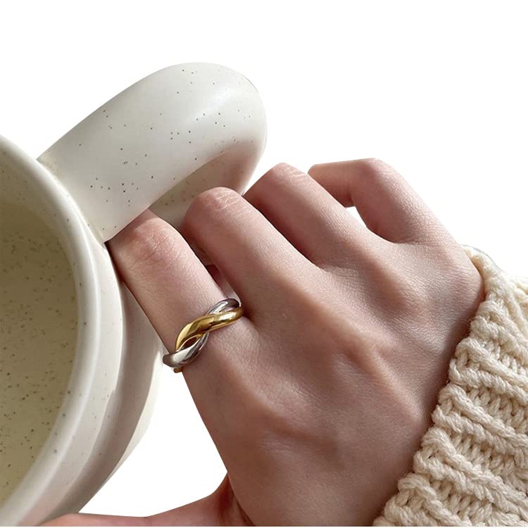 925 Sterling Silver Adjustable Wave Crossover Rings for Women - Minimalist Stackable Finger Wrap Rings - Elegant Jewelry Gift for Birthday, Anniversary & Everyday Wear