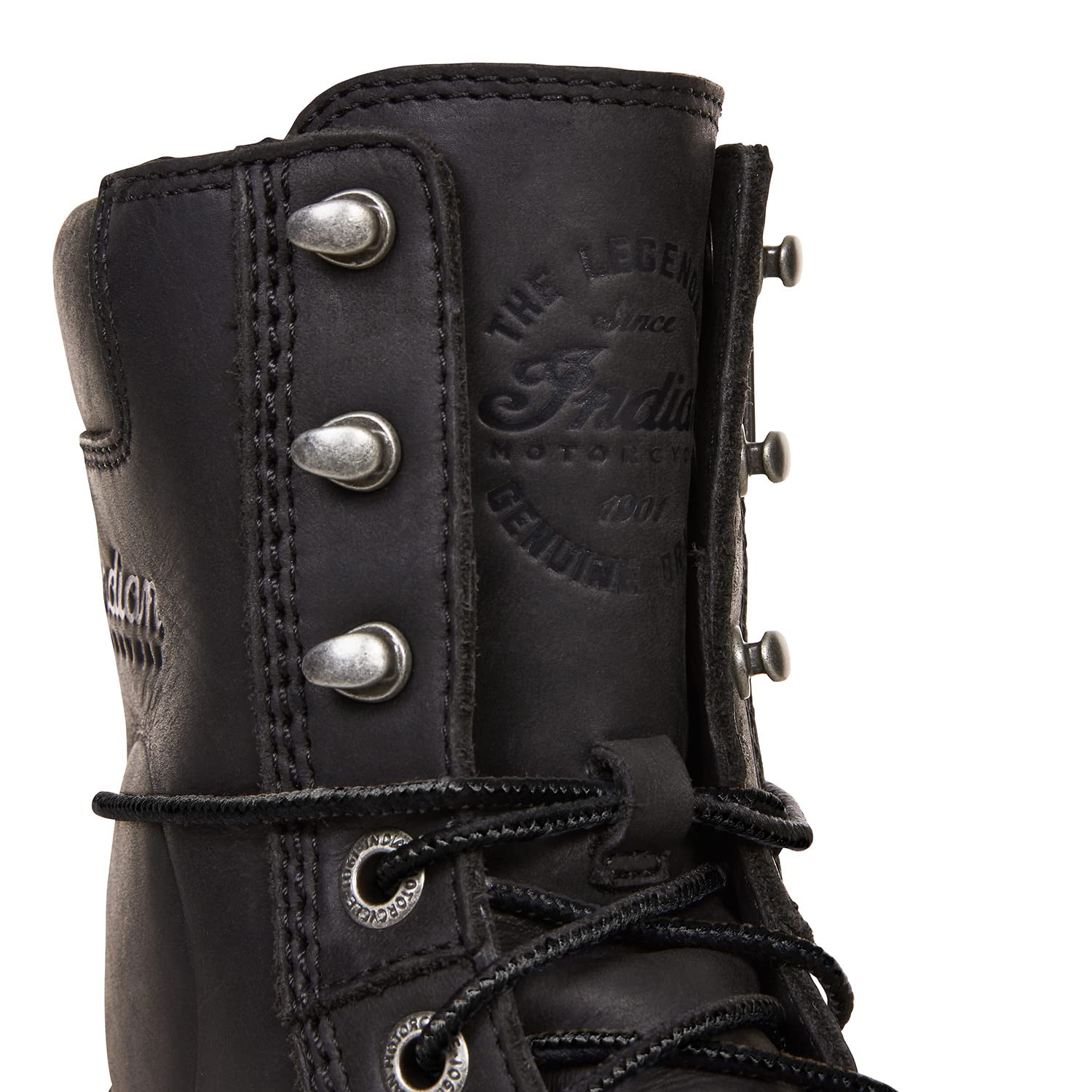 Indian Motorcycle Men's Black Lace-Up Boots - Durable Leather Riding Boots for Motorcycle Enthusiasts | Perfect for Long Rides & Outdoor Adventures