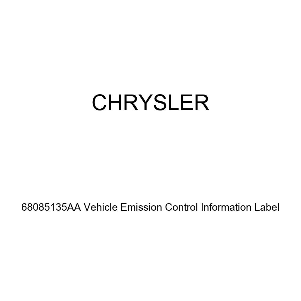Genuine Chrysler 68085135AA Emission Control Information Label - Replacement for Vehicle Compliance & Environmental Standards - Perfect for Auto Repair Shops & DIY Car Maintenance