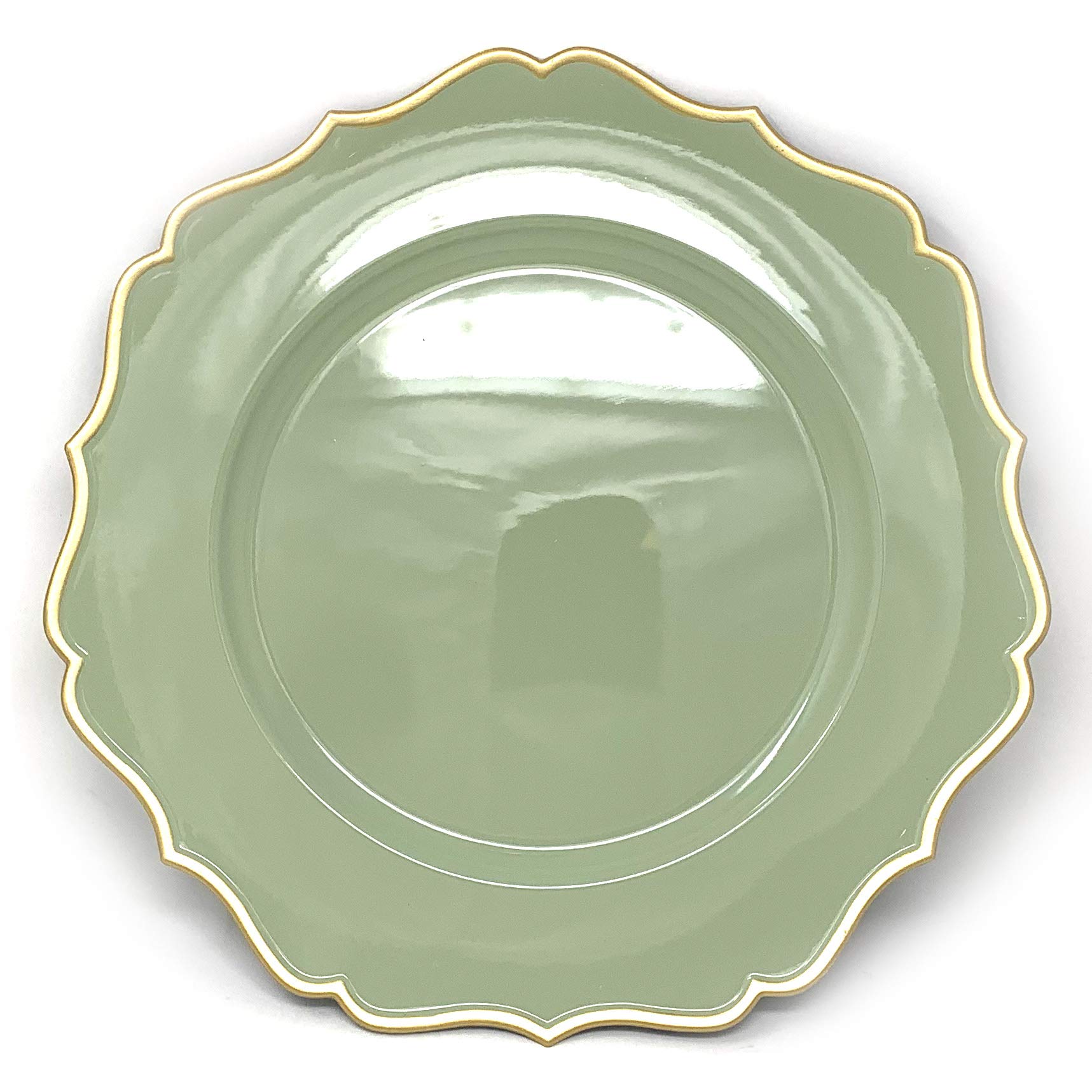 Allgala 13-Inch 48-Pack Heavy Duty Round Charger Plates - Floral Sage Design (HD80346) | Elegant Dinnerware for Weddings, Parties & Formal Events