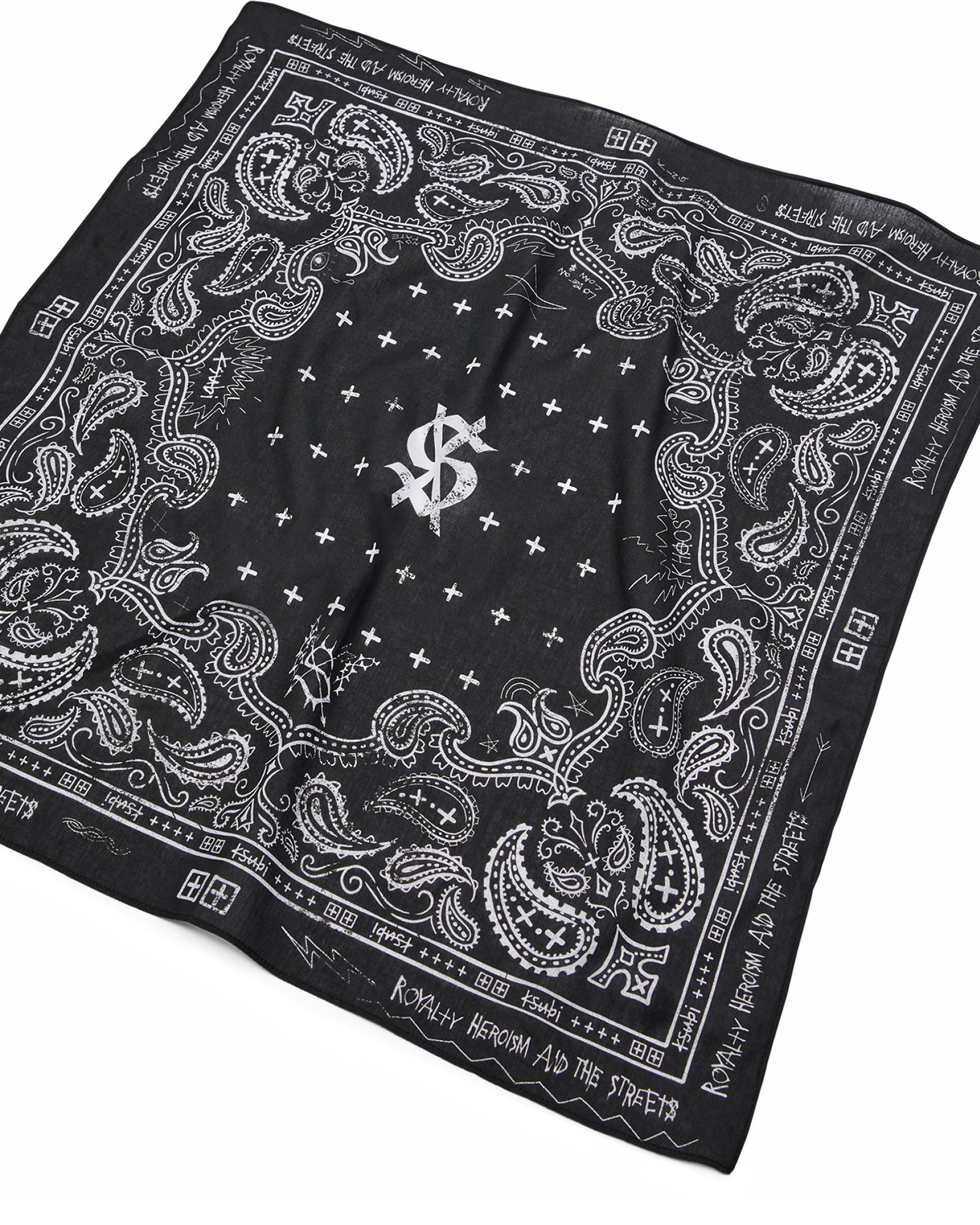 Ghosted Bandana Black/White - Stylish & Breathable Face Covering for Outdoor Activities, Concerts, and Fashion Accessories