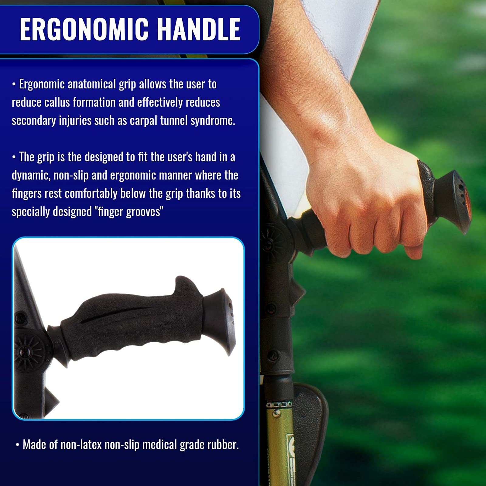 New Generation Ergobaum Perfect Cane - Ergonomic Crutch & Walking Cane for Extra Balance & Support (Single Unit) | Ideal for Seniors, Injury Recovery & Mobility Assistance