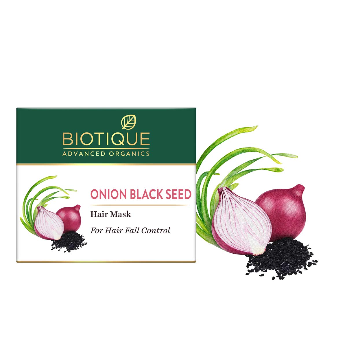 Biotique Banana & Onion Black Seed Hair Mask for Normal to Dry Hair - Deeply Nourishing & Hair Fall Control Treatment (175g x 2 Pack) | Repair Damaged Hair, Reduce Breakage - Perfect for Home Hair Care Routine