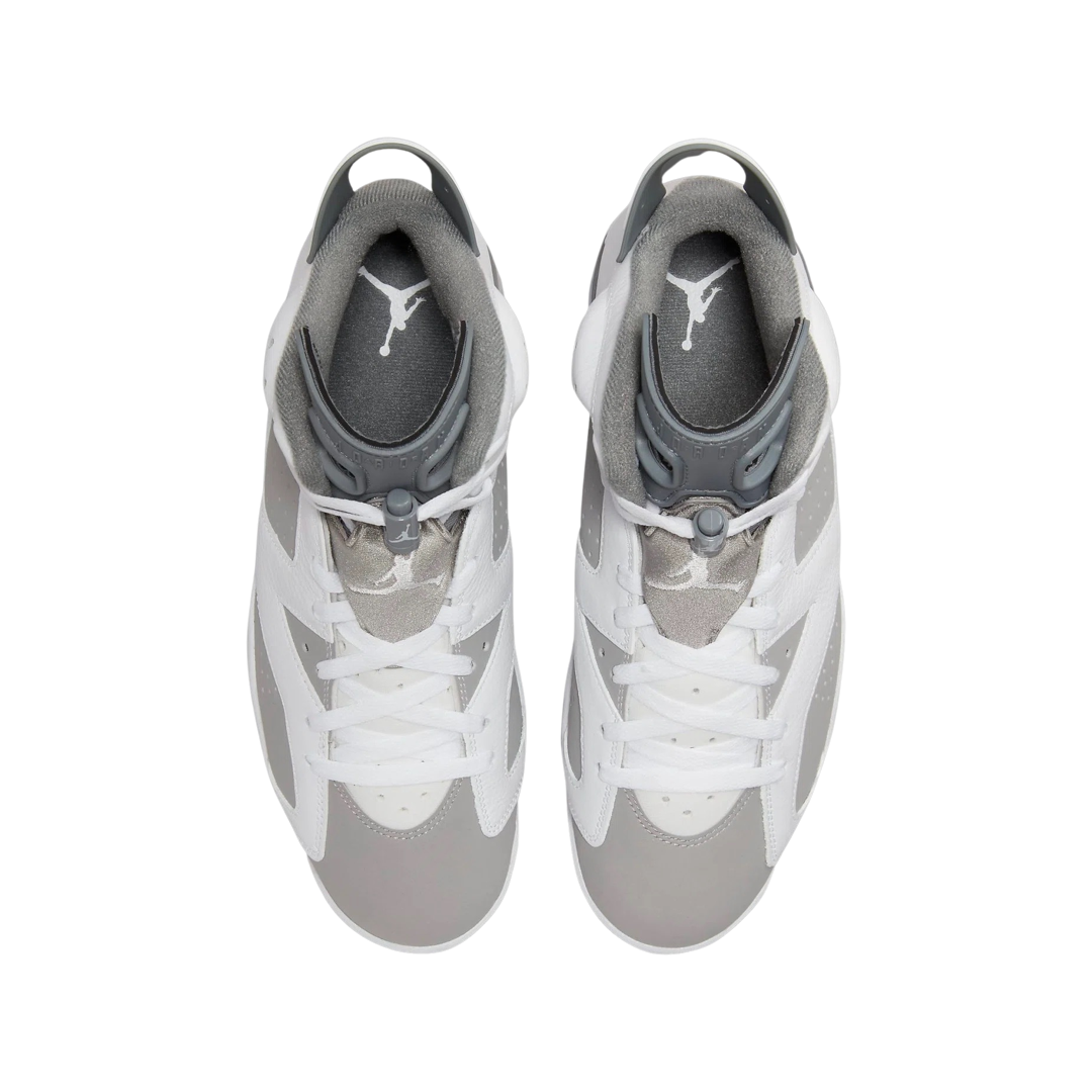 Air Jordan 6 Retro Sneakers - White & Cool Grey Basketball Shoes for Men - Perfect for Streetwear & Casual Outfits