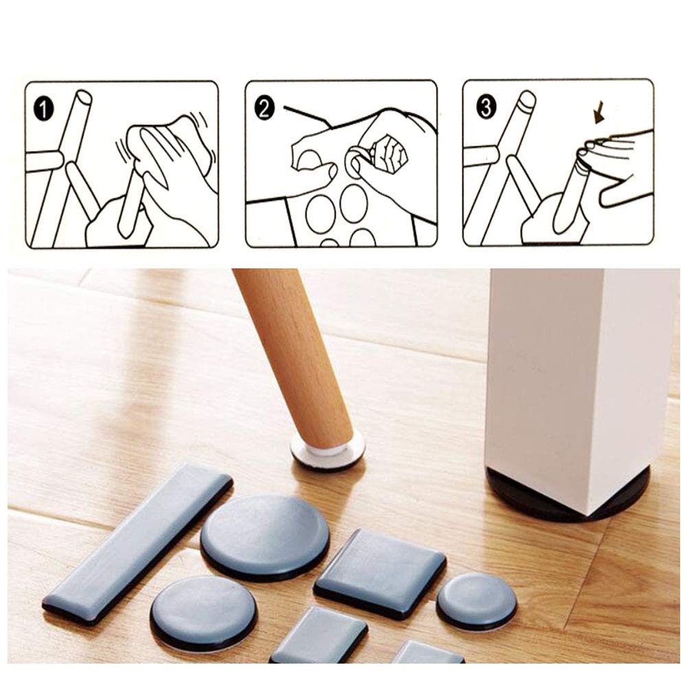 8PCS Non-Slip Self Adhesive Furniture Glides - 1.18 Inch Round Moving Pads for Chairs & Tables - Brown Floor Protectors for Hardwood & Tile - Easy Home & Office Furniture Movers