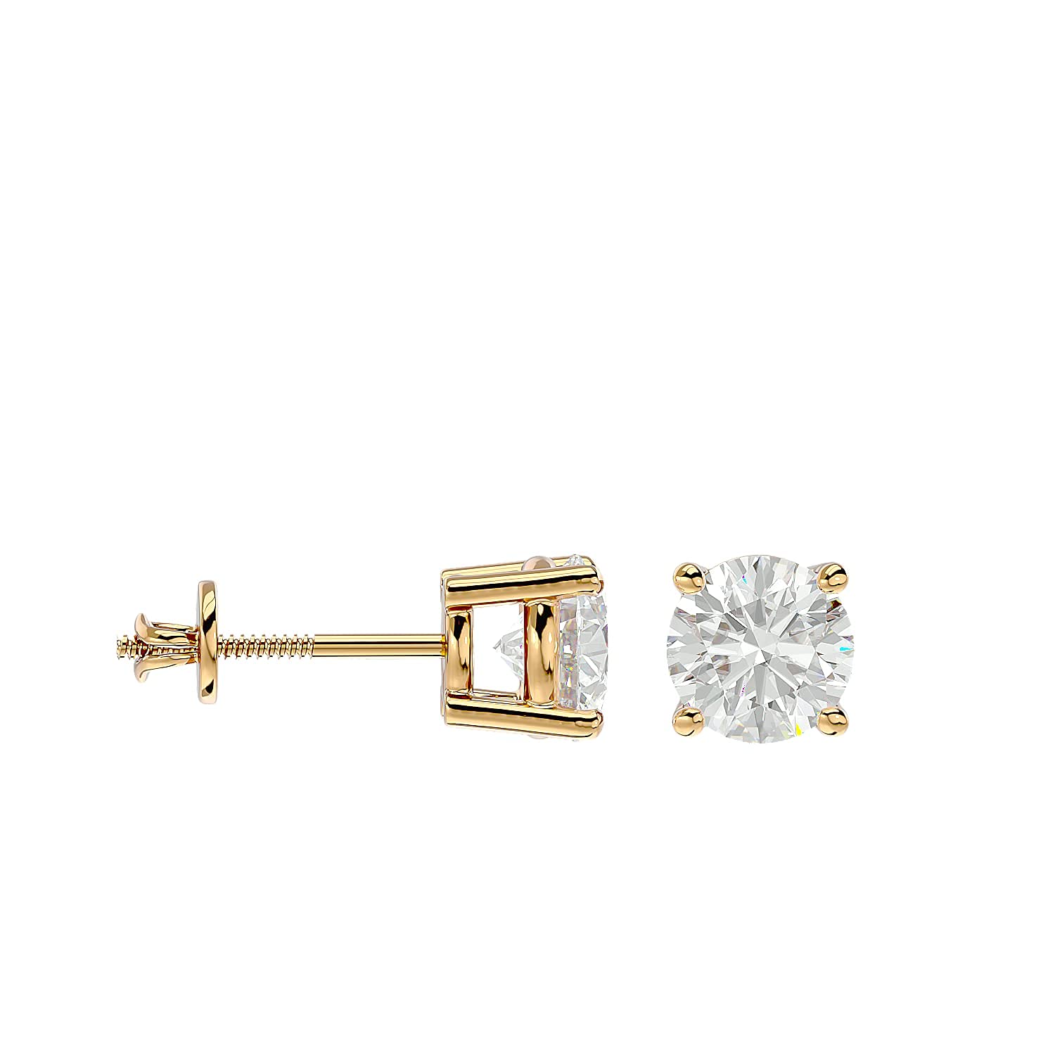 IGI Certified Lab Grown Diamond Stud Earrings | 1/5ct to 1.5ct Solitaire Diamond Earrings | 14K Rose Gold/White Gold/Yellow Gold Earrings for Women & Men | Butterfly Screw Backs (D-E-F Color, VS2-SI1 Clarity) | Perfect for Weddings, Anniversaries & Everyday Luxury Jewelry