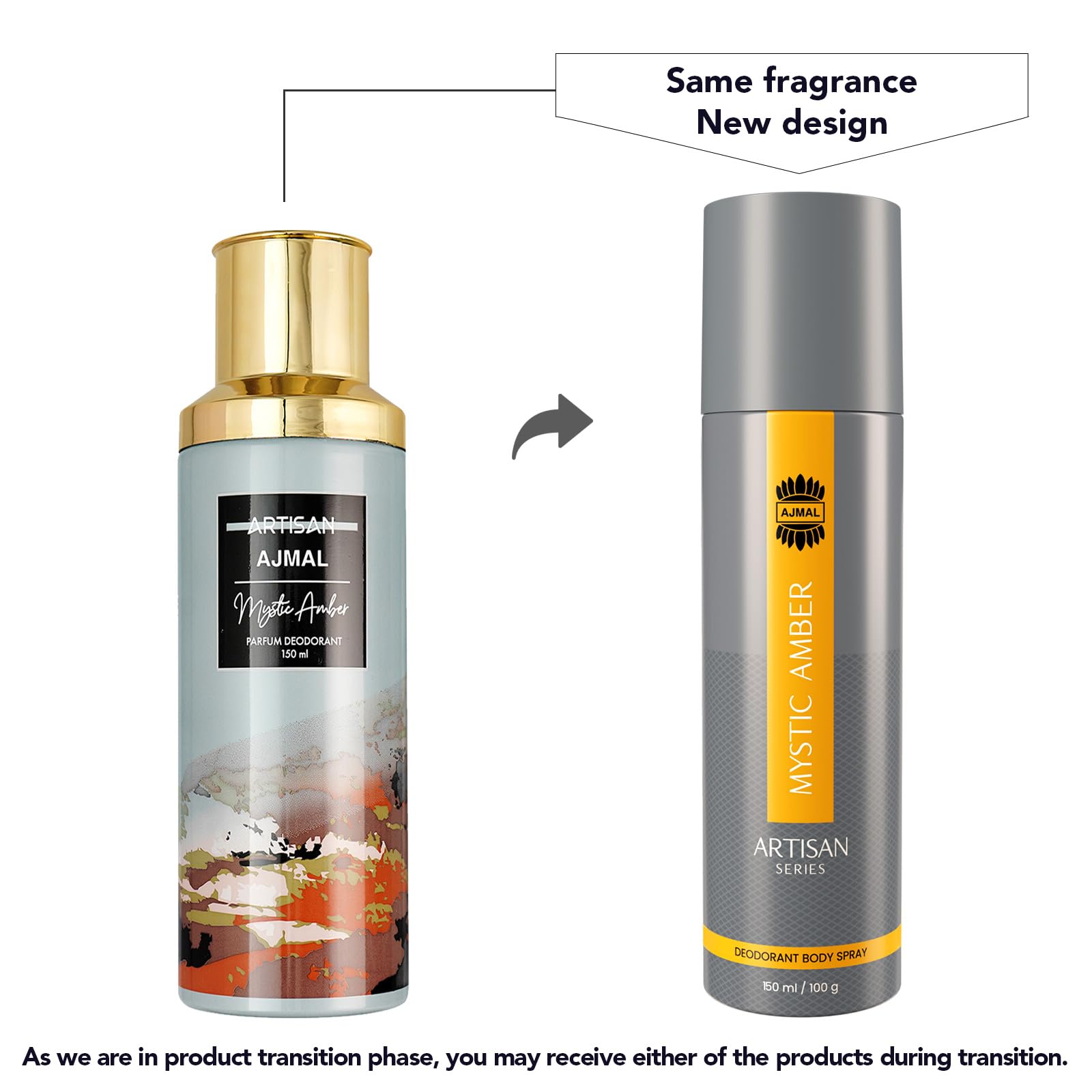 Ajmal ARTISAN - MYSTIC AMBER Deodorant Perfume Spray 150ml | Long Lasting Fragrance for Men & Women | Online Exclusive | Perfect for Daily Wear, Office & Special Occasions