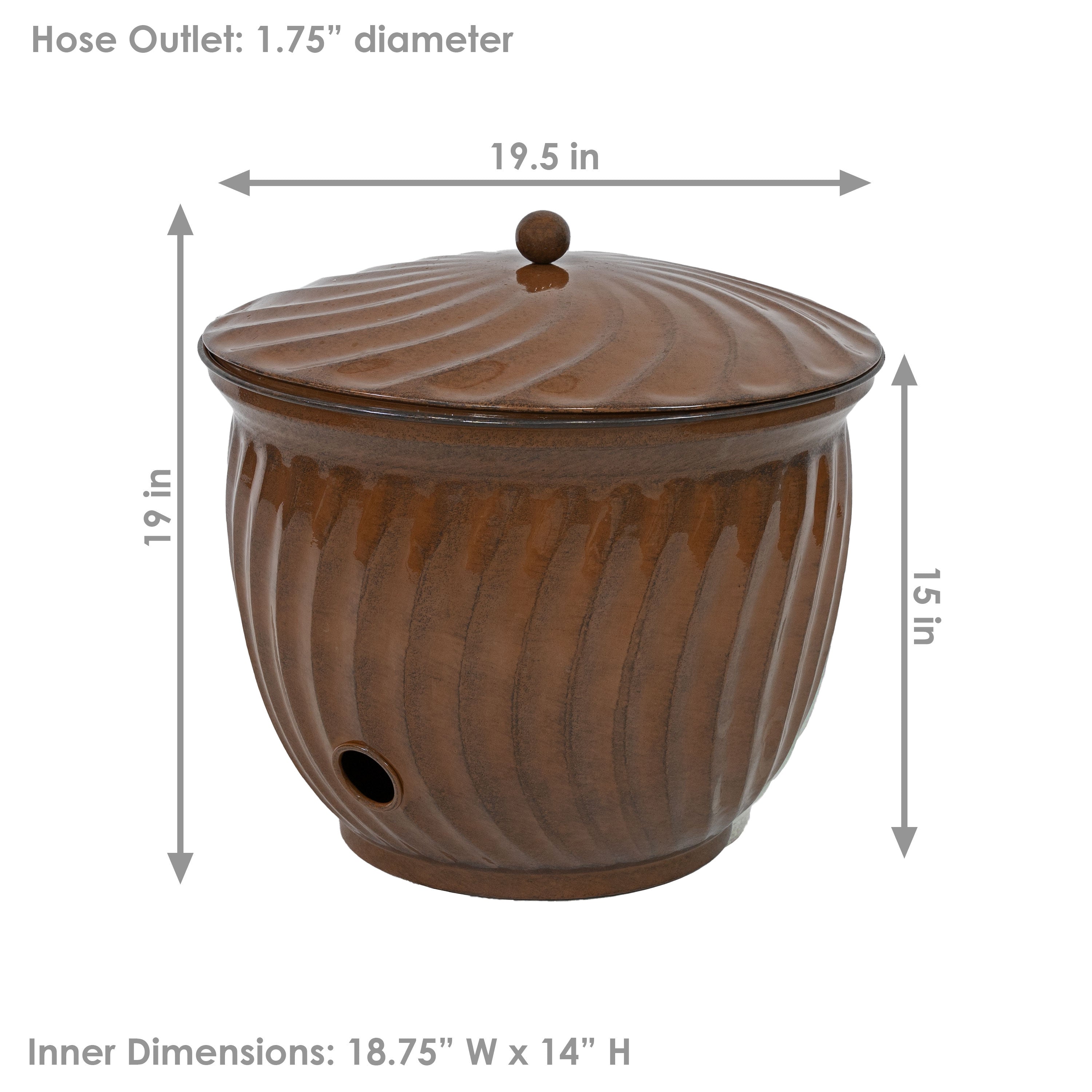 Durable Metal Garden Hose Holder with Lid - Rust-Resistant Outdoor Storage Pot for Hoses, Tools & Accessories - Perfect for Patio, Yard & Garden Organization