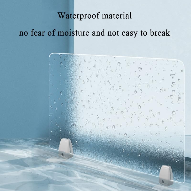 Frosted Acrylic Free Standing Privacy Screen - Office & Home Partition Divider for Workstations, Cubicles & Desks | Portable Room Divider Panel for Workspace Privacy & Visual Distraction Reduction | Perfect for Home Offices, Conference Rooms & Open Workspaces