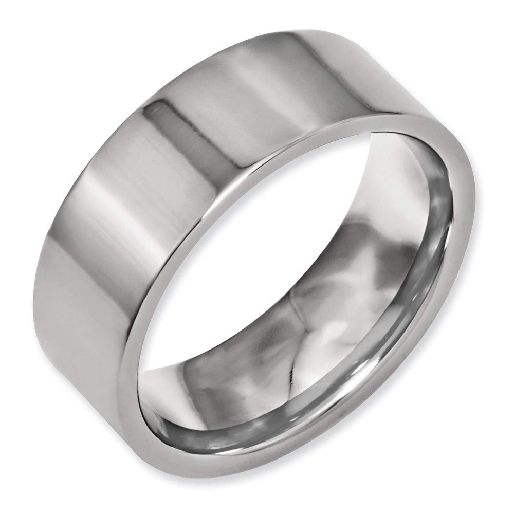 Titanium Flat Band Ring for Women - 8mm Engravable Polished Wedding Band, Anniversary Gift (Sizes 6-14) - Perfect for Everyday Wear, Special Occasions & Couples Jewelry