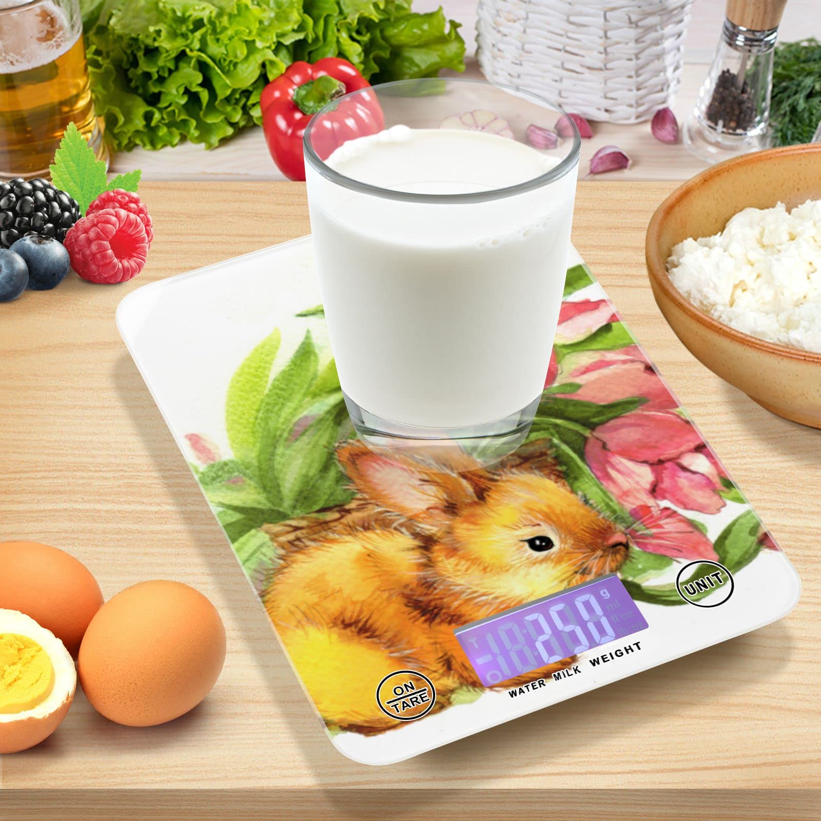 Easter Bunny Digital Kitchen Scale - Waterproof, Ounces & Grams for Baking & Cooking