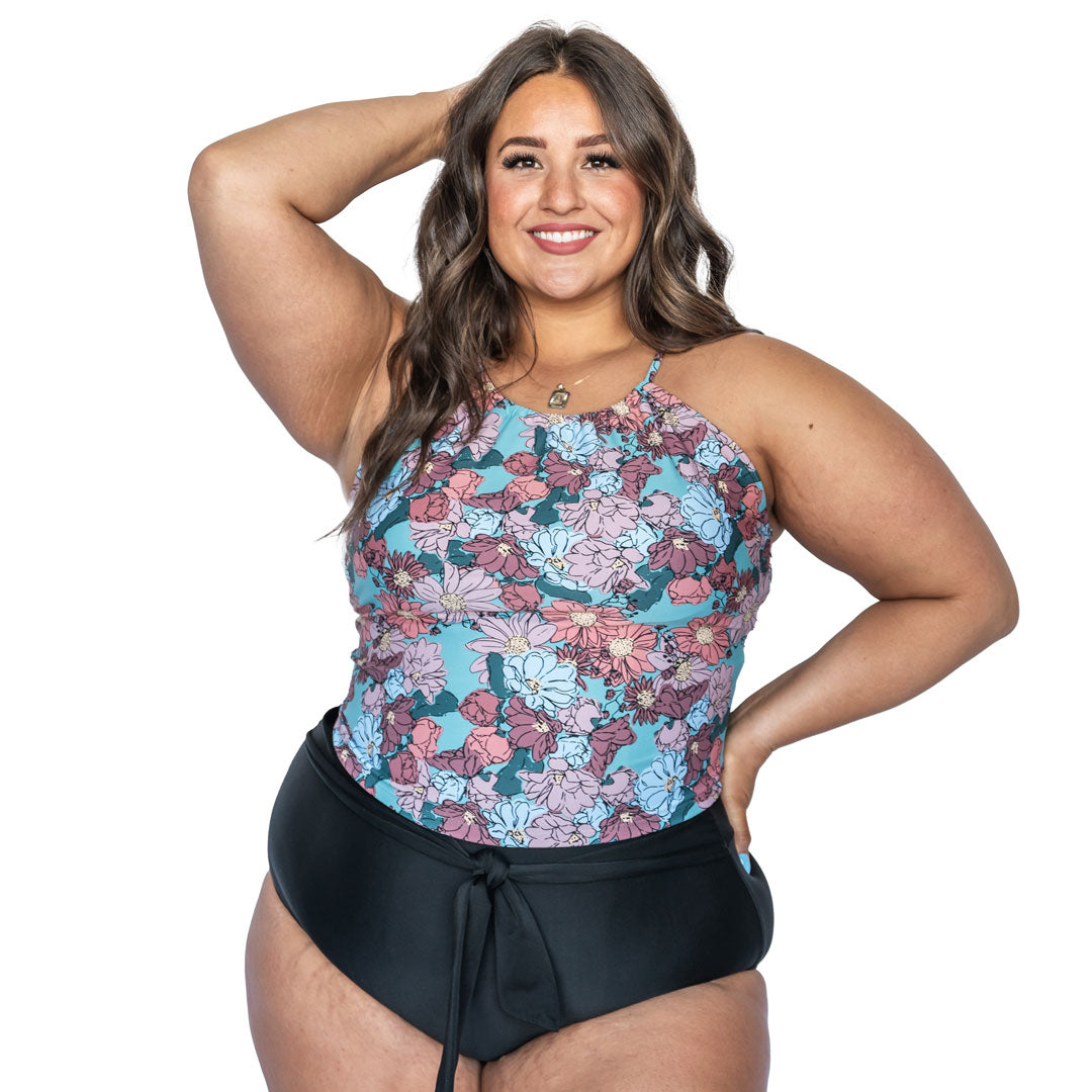 High Neck Tankini Top for Women - UPF 50+ Swimwear, Modest Bathing Suit for Beach & Pool - Perfect for Surfing, Swimming & Summer Vacations