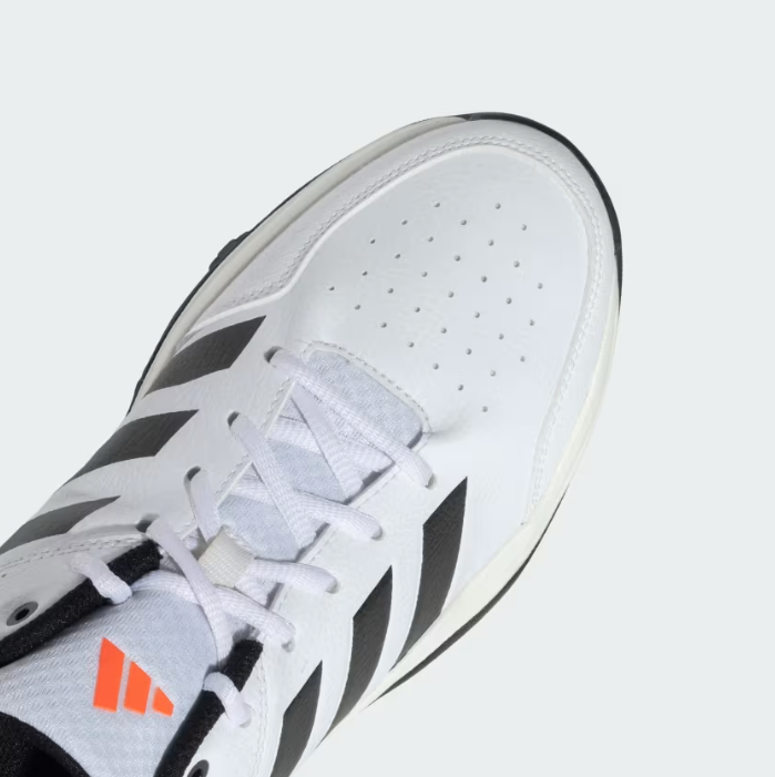 Adidas Crinu 24 M Cricket Shoes for Men - Cloud White/Core Black/Solar Red/Off White - Lightweight Performance Footwear for Cricket Matches & Training