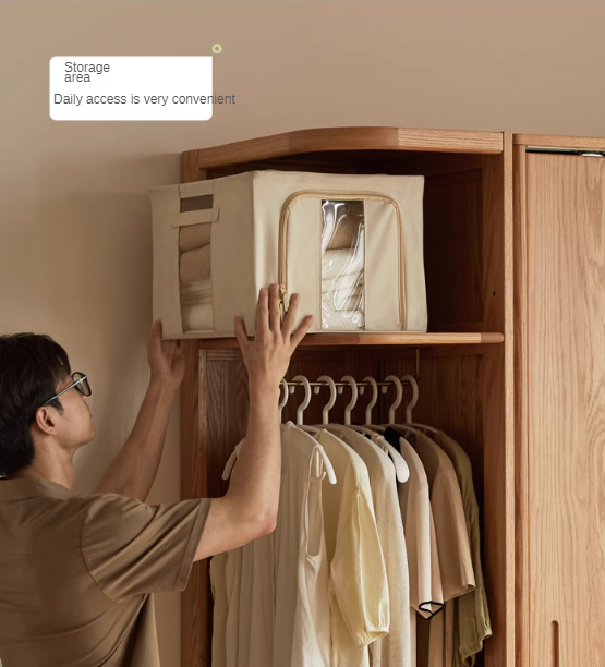 Solid Oak & Cherry Wood Modern Corner Wardrobe - Triangle Floor Standing Closet for Bedroom, Living Room, and Office Storage