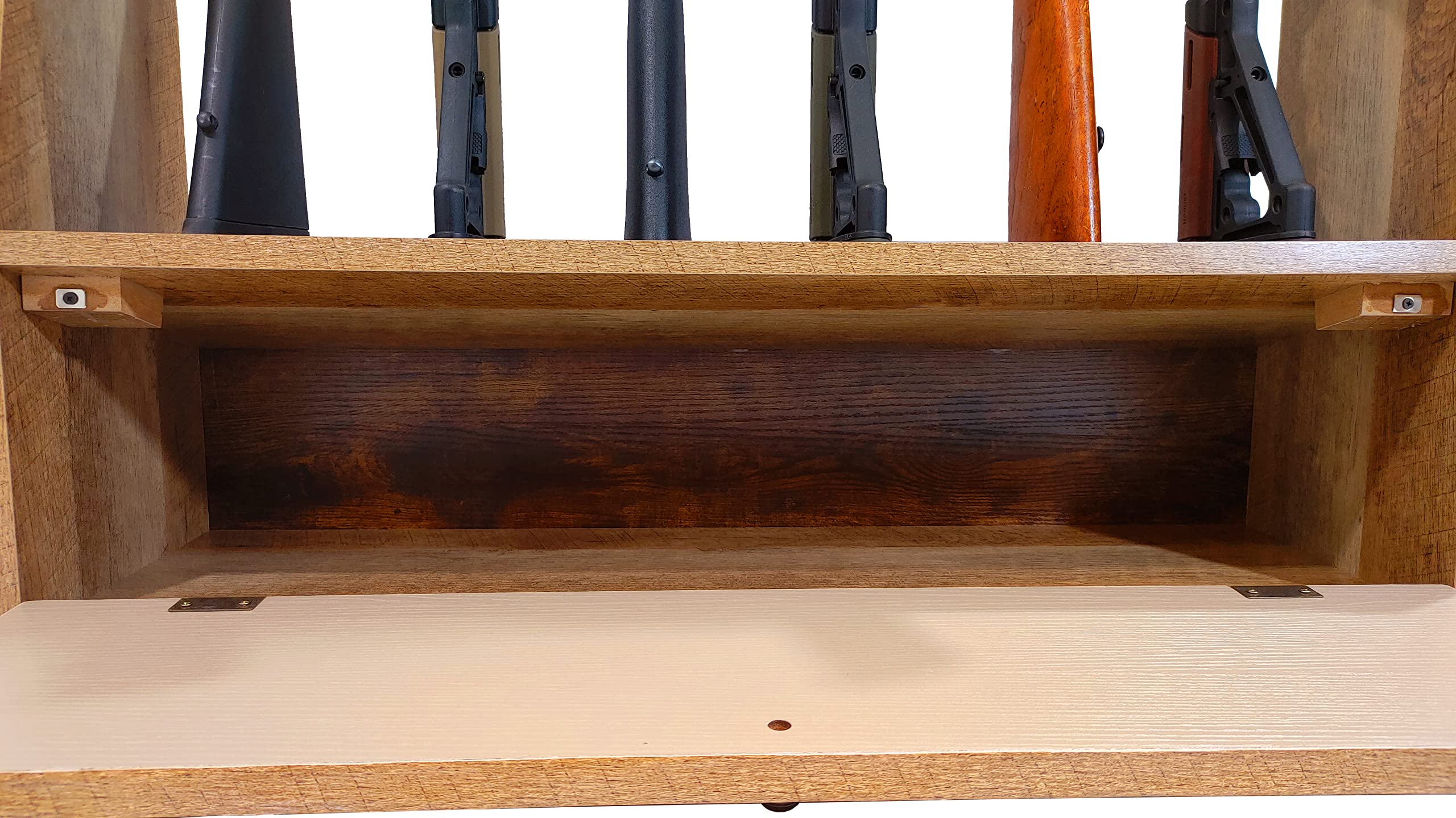 Old Cedar Outfitters Premium Standing Gun Rack - Wall Mounted Rifle & Shotgun Storage for Hunting Cabin, Man Cave, or Home Security - Durable Wooden Firearm Organizer with Rustic Design
