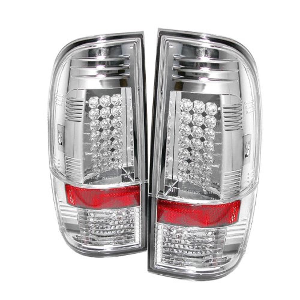 Spyder 5003904 LED Tail Lights for 2008-2016 Ford Super Duty F-250 F-350 F-450 - Chrome Housing - Upgrade Truck Lighting for Night Driving & Enhanced Safety