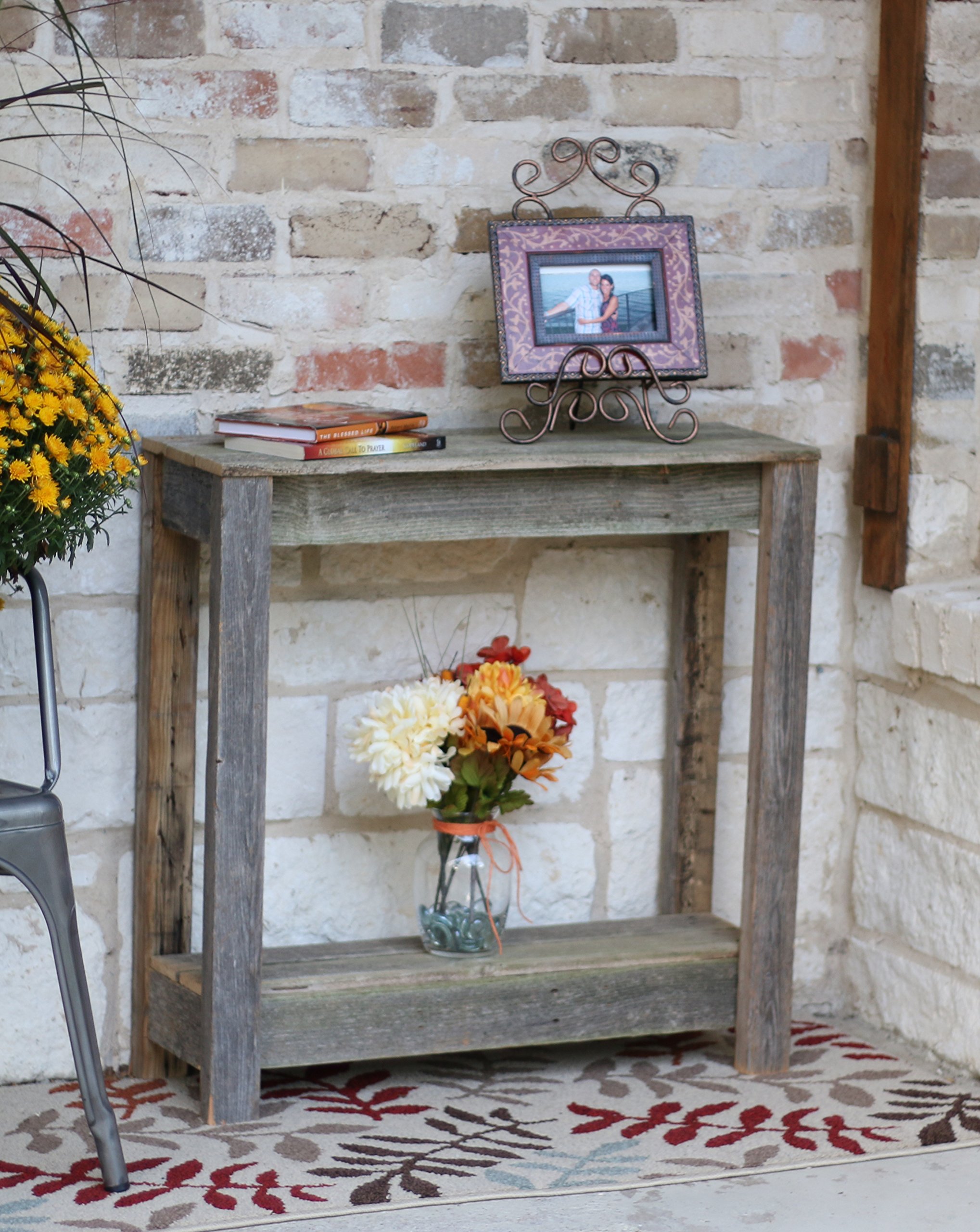 Doug and Cristy Designs Natural Wood Small Entryway Console Table - Perfect for Hallway, Foyer, or Apartment Decor