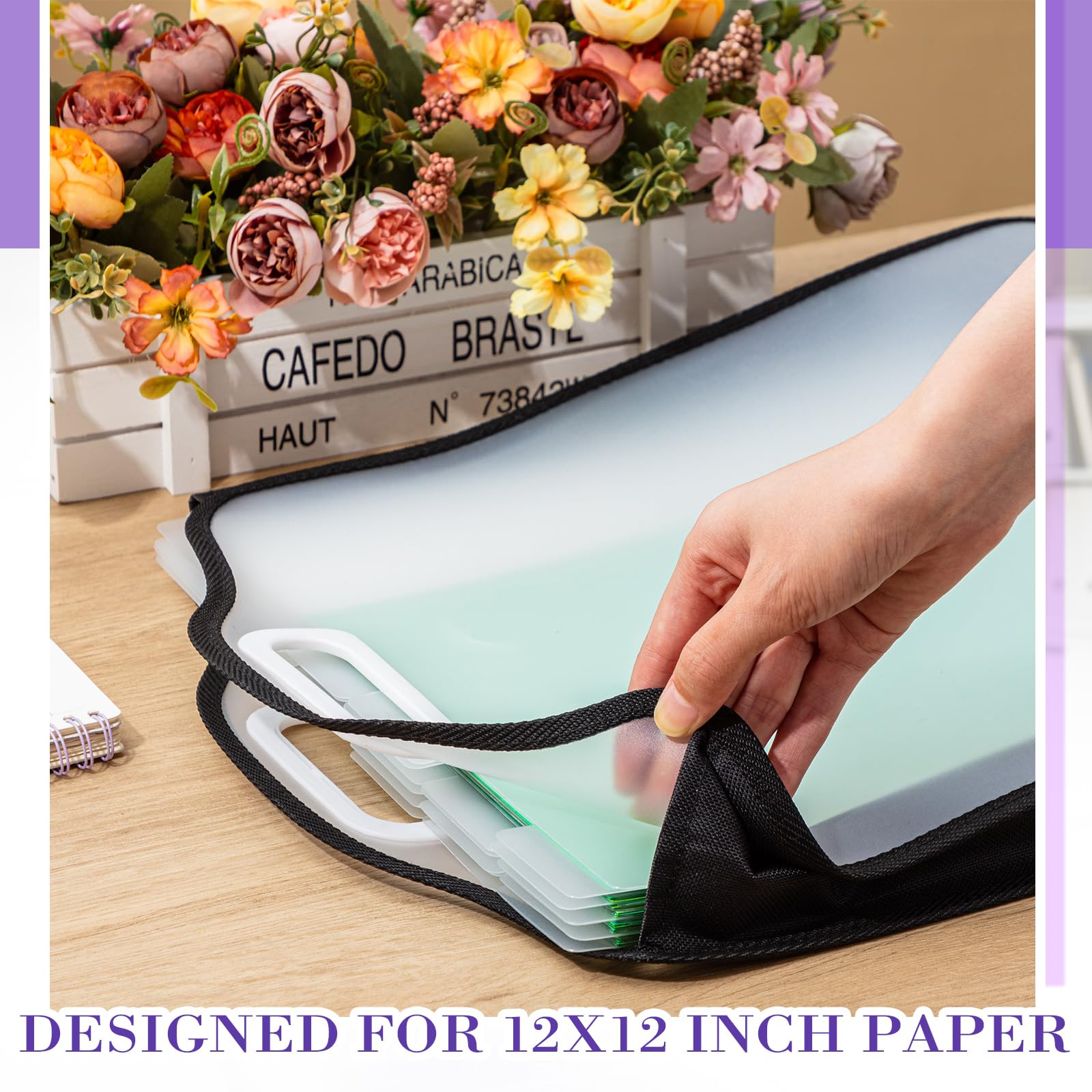 Qilery 24-Piece Scrapbook Paper Organizer with 48/72 Sticky Index Tabs - 12x12 Paper Storage Dividers for Vinyl, Cardstock & Photos | Perfect for Crafting, Scrapbooking & Document Organization