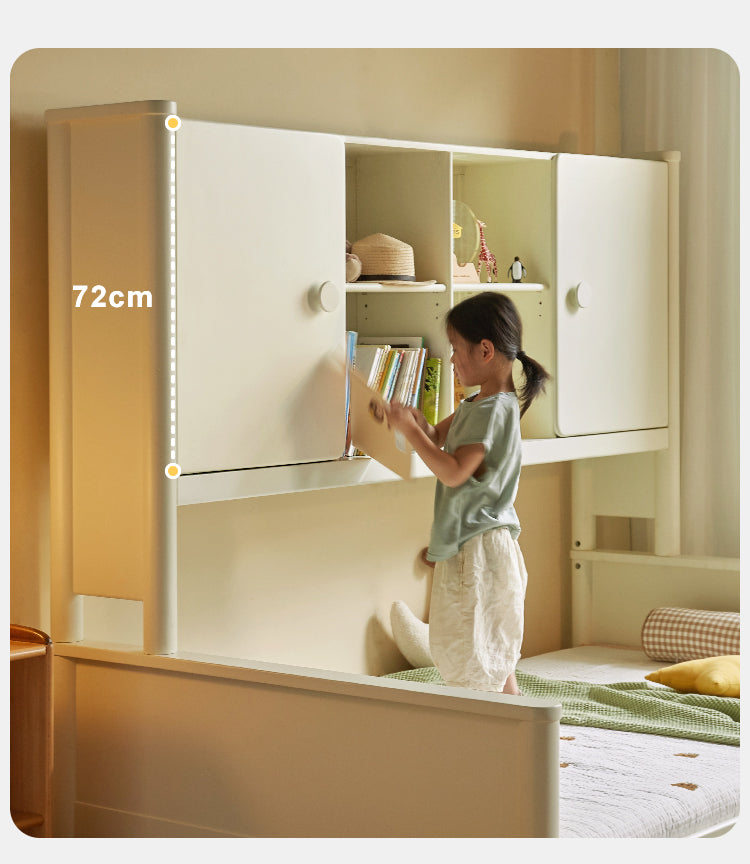 Solid Poplar Wood Kids Storage Bed - White Single Bed Frame with Underbed Drawers for Bedroom Organization & Space Saving