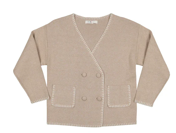 COCO BLANC Double Breasted Sweater for Women - Elegant Knit Cardigan (Sizes 3-14Y) | Perfect for Office Wear, Date Nights & Fall Layering