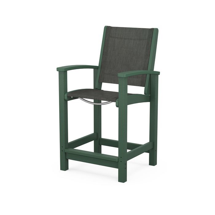 POLYWOOD Coastal Counter Chair - Durable Outdoor Bar Stool for Patio, Deck & Poolside - Weather-Resistant & Low Maintenance