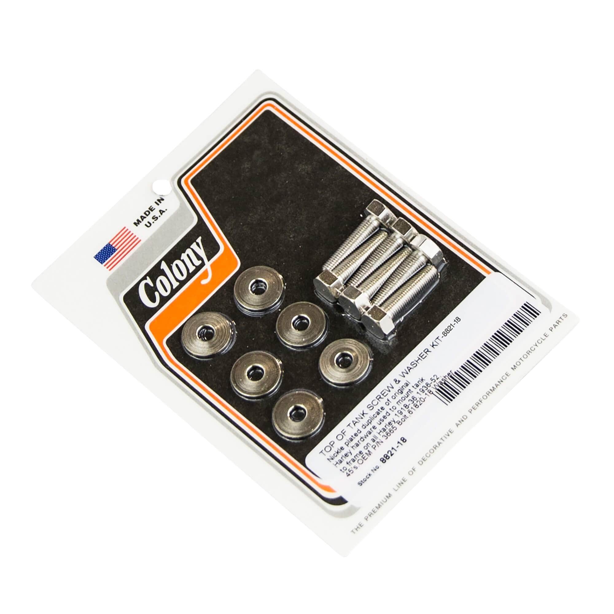 18-Piece Top of Tank Screw & Washer Kit for 1918-1936 Harley Davidson 45s - Nickel Plated - Perfect for Vintage Motorcycle Restoration & Maintenance