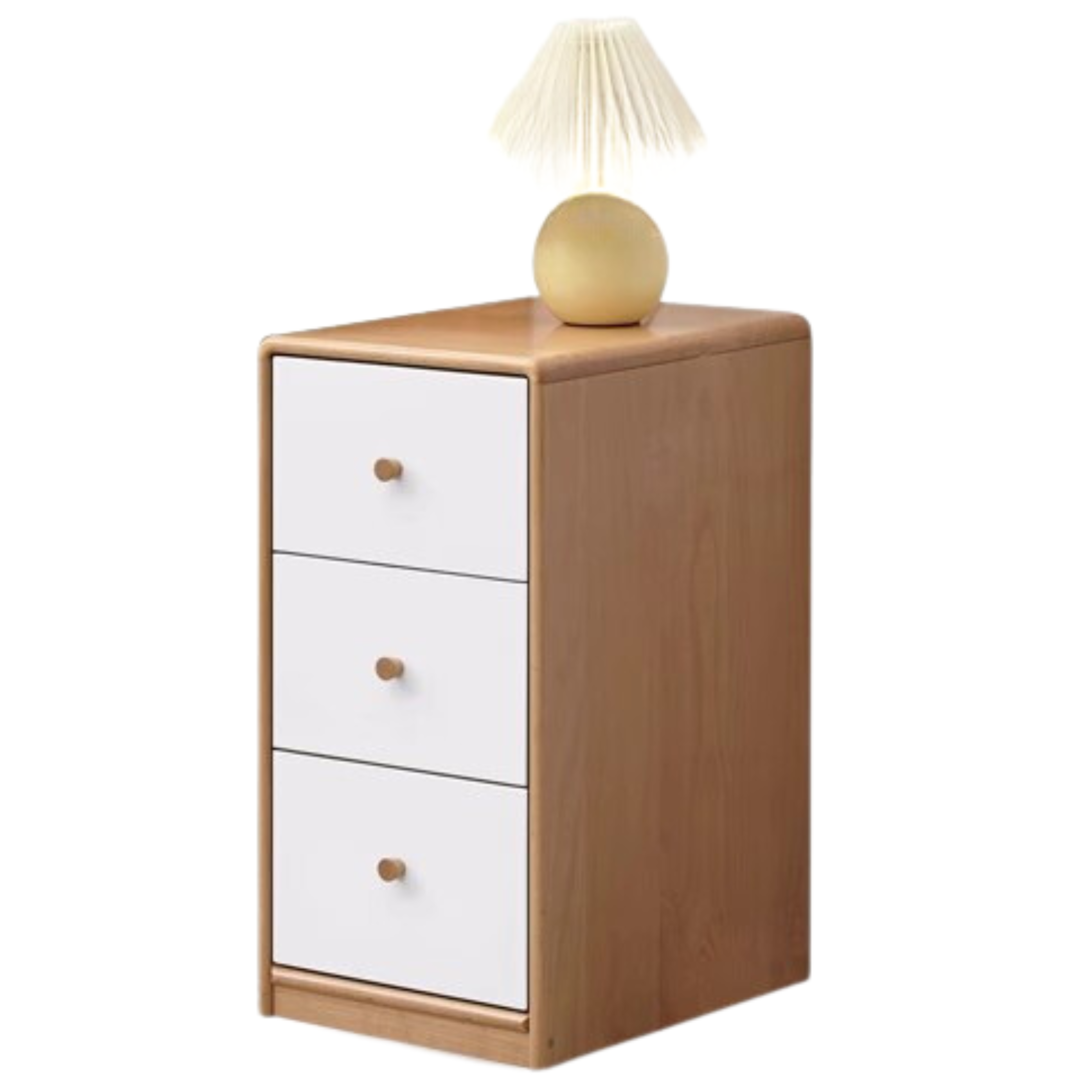 Solid Oak & Beech Wood Side Cabinet - Multi-Functional Storage Organizer for Living Room, Bedroom, or Office