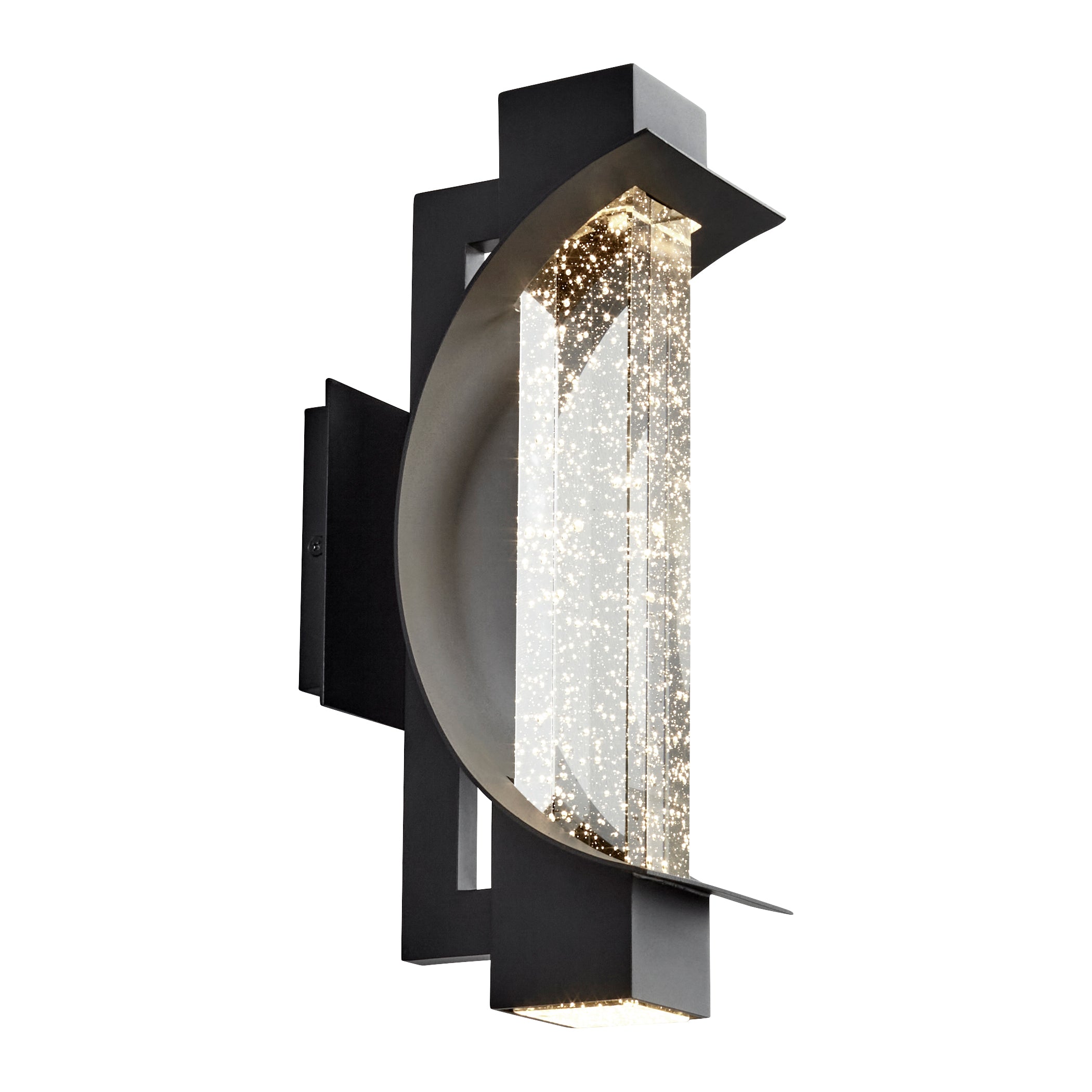 Oxygen Albedo 3 770 15 Outdoor Wall Sconce Light - 14 Inch Modern Black Exterior Lighting for Porch, Patio & Garden Decor