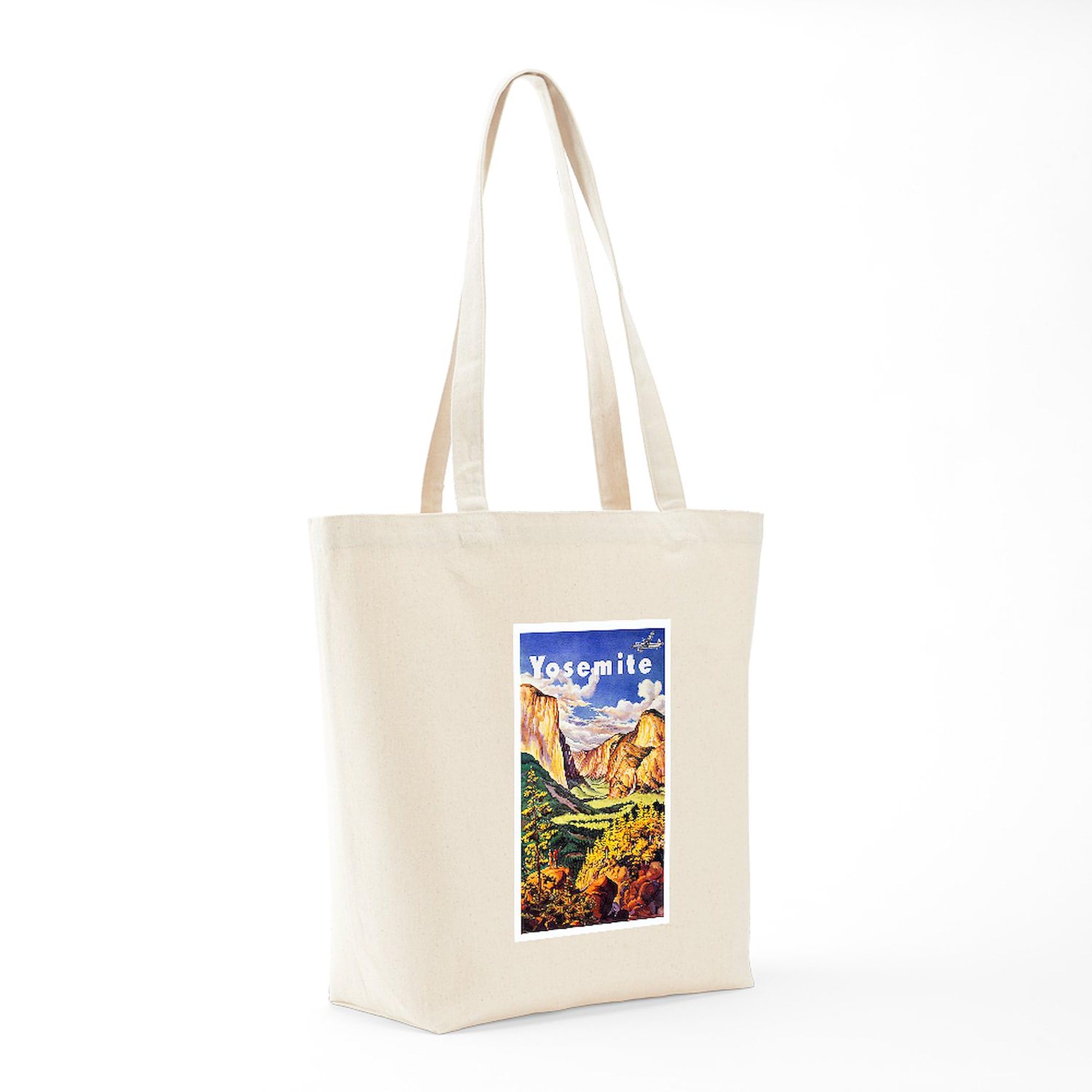 Yosemite Travel Poster Canvas Tote Bag - Eco-Friendly Reusable Shopping Bag for Groceries, Beach & Daily Use | CafePress